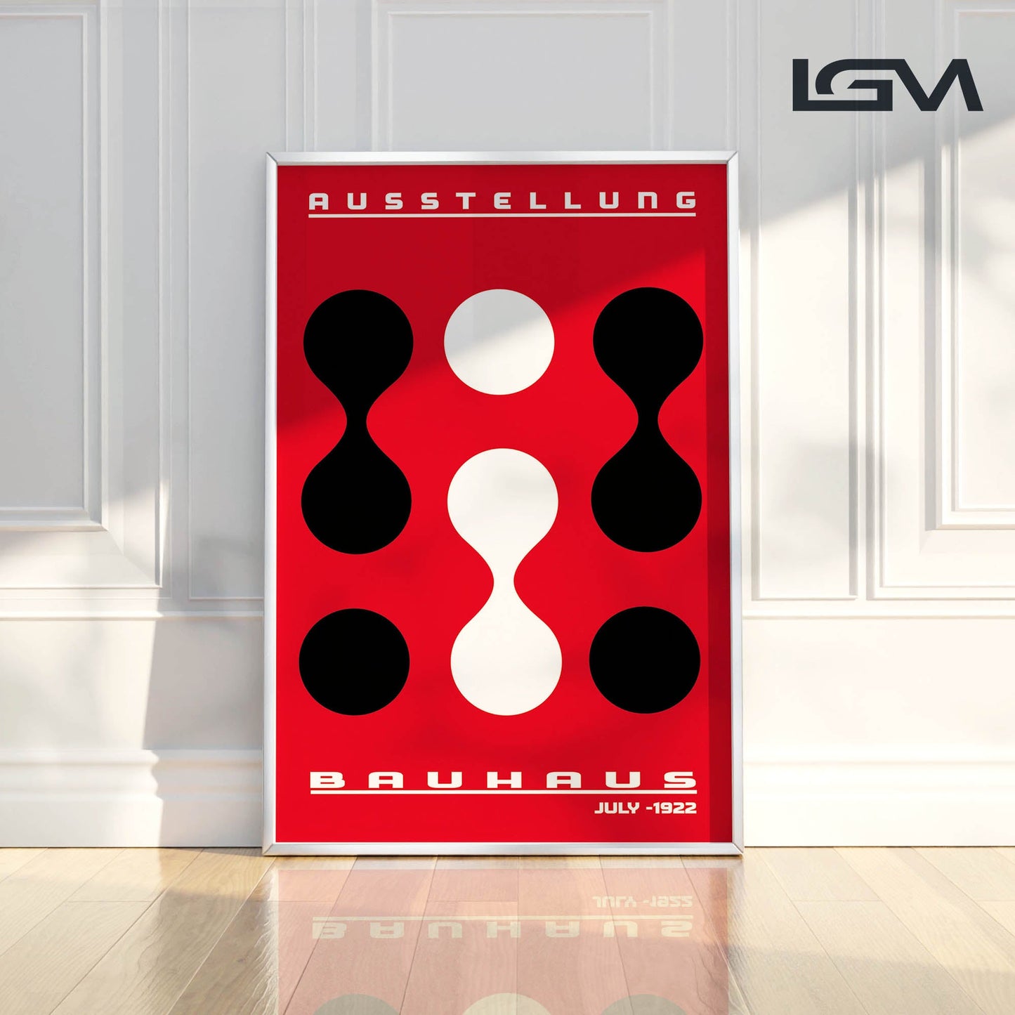 Form & Rhythm - Bauhaus Exhibition 1922 | Luxury Framed Glass Wall Art (Multiple Colors)