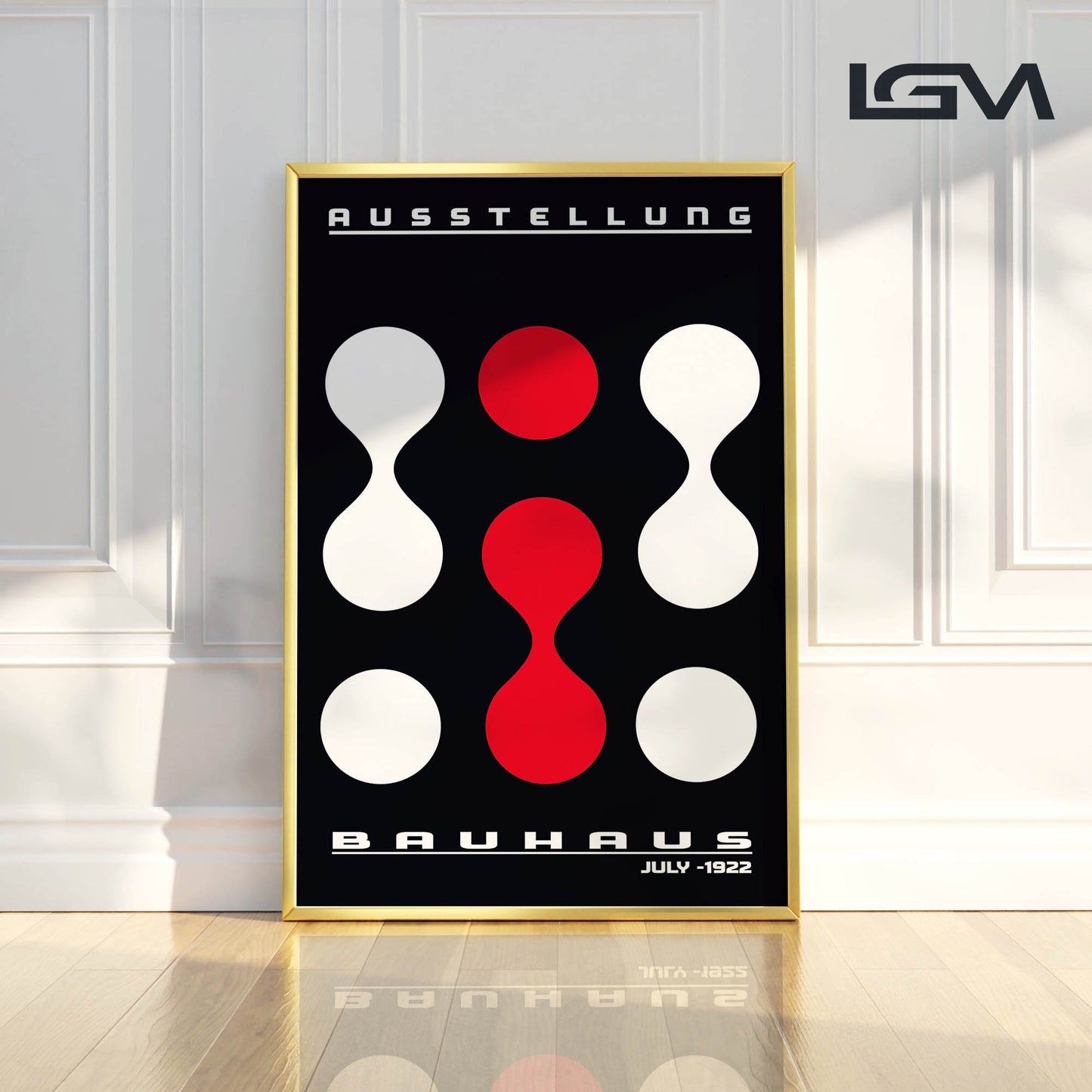 Modern Rhythm – Bauhaus Exhibition 1922 | Luxury Framed Glass Art (Multiple Colors)