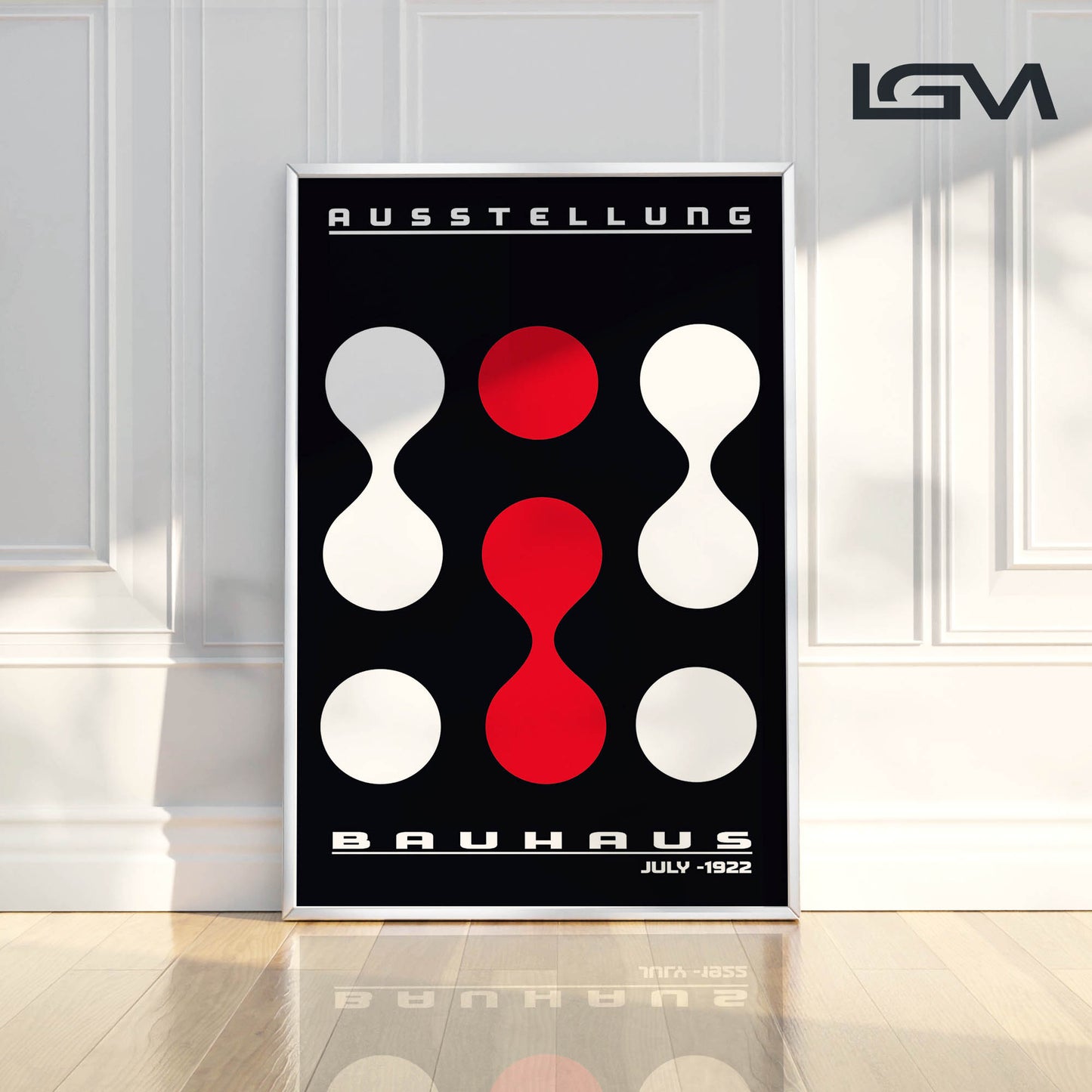 Modern Rhythm – Bauhaus Exhibition 1922 | Luxury Framed Glass Art (Multiple Colors)