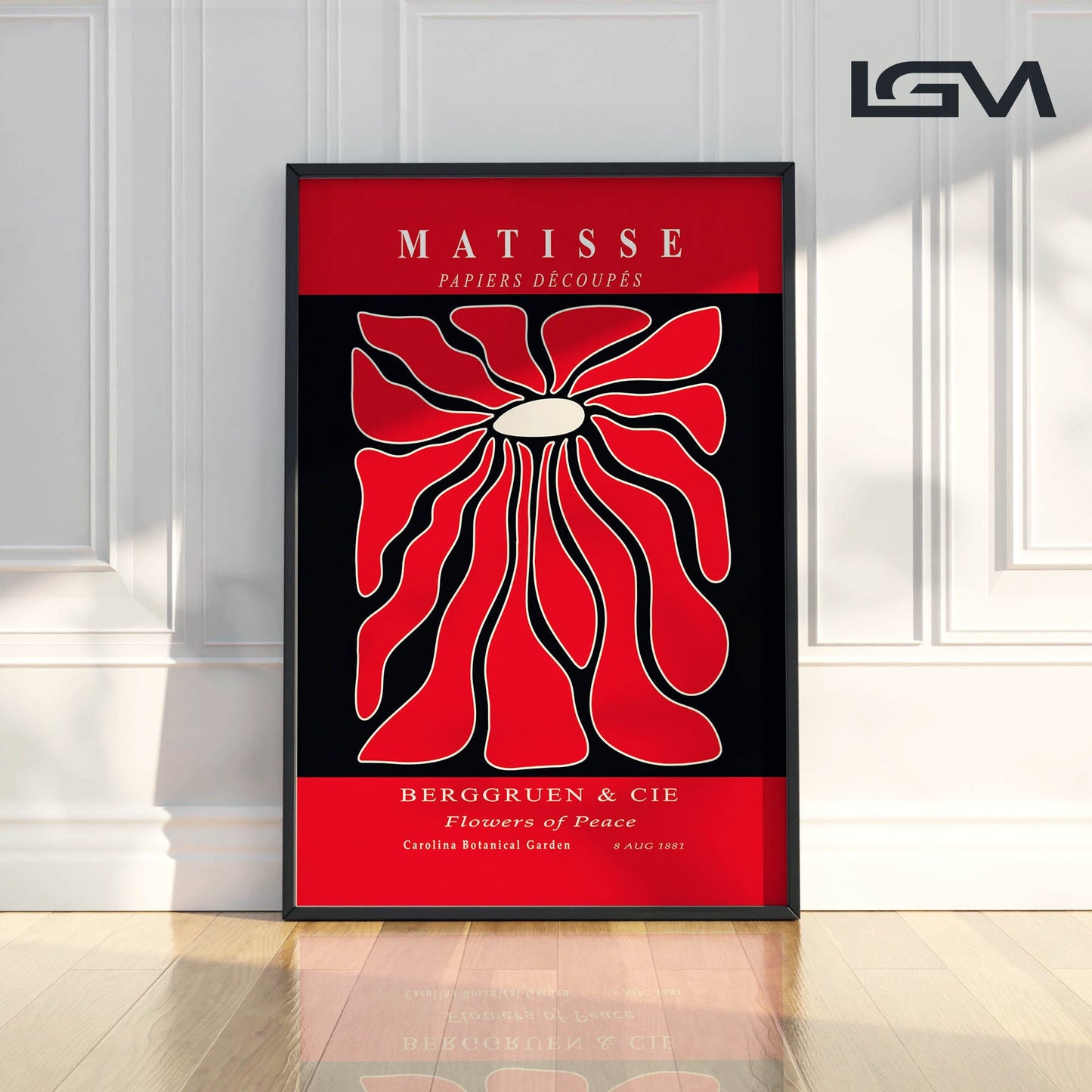 Radiant Bloom - Modern Matisse Inspired Geometric Wall Art β Luxury Glass Wall Decoration (Multiple Colors)
