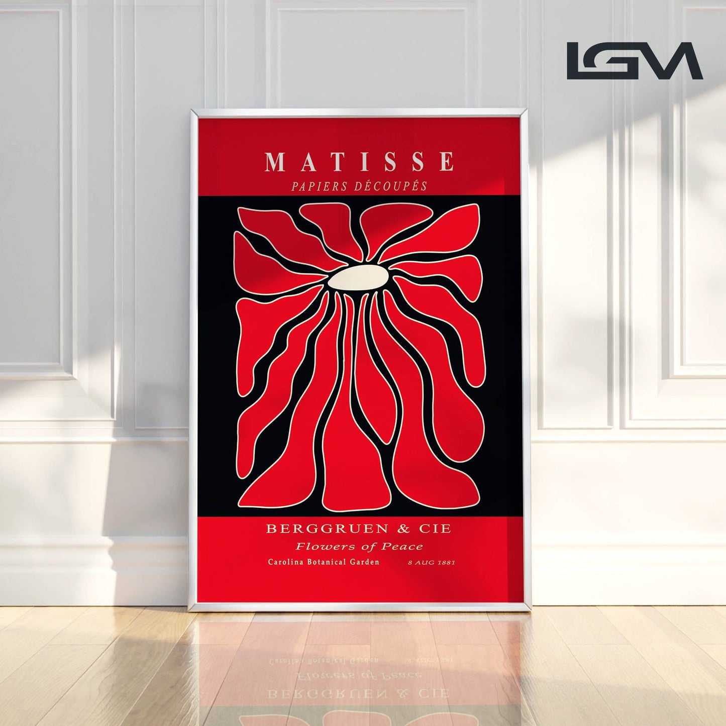 Radiant Bloom - Modern Matisse Inspired Geometric Wall Art β Luxury Glass Wall Decoration (Multiple Colors)
