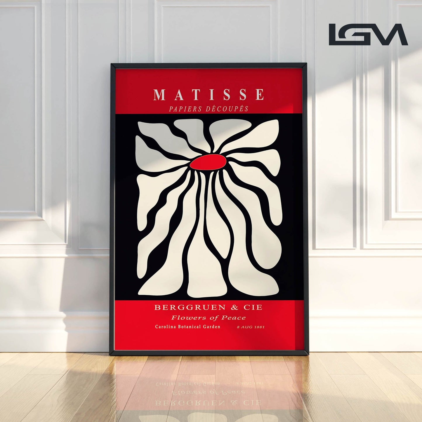 Timeless Elegance - Modern Matisse Inspired Geometric Wall Art β Luxury Glass Framed Wall Decoration (Multiple Colors)