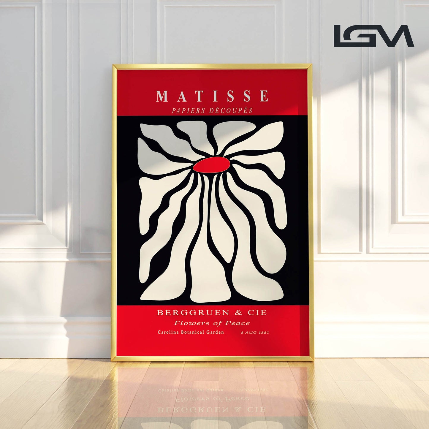 Timeless Elegance - Modern Matisse Inspired Geometric Wall Art β Luxury Glass Framed Wall Decoration (Multiple Colors)