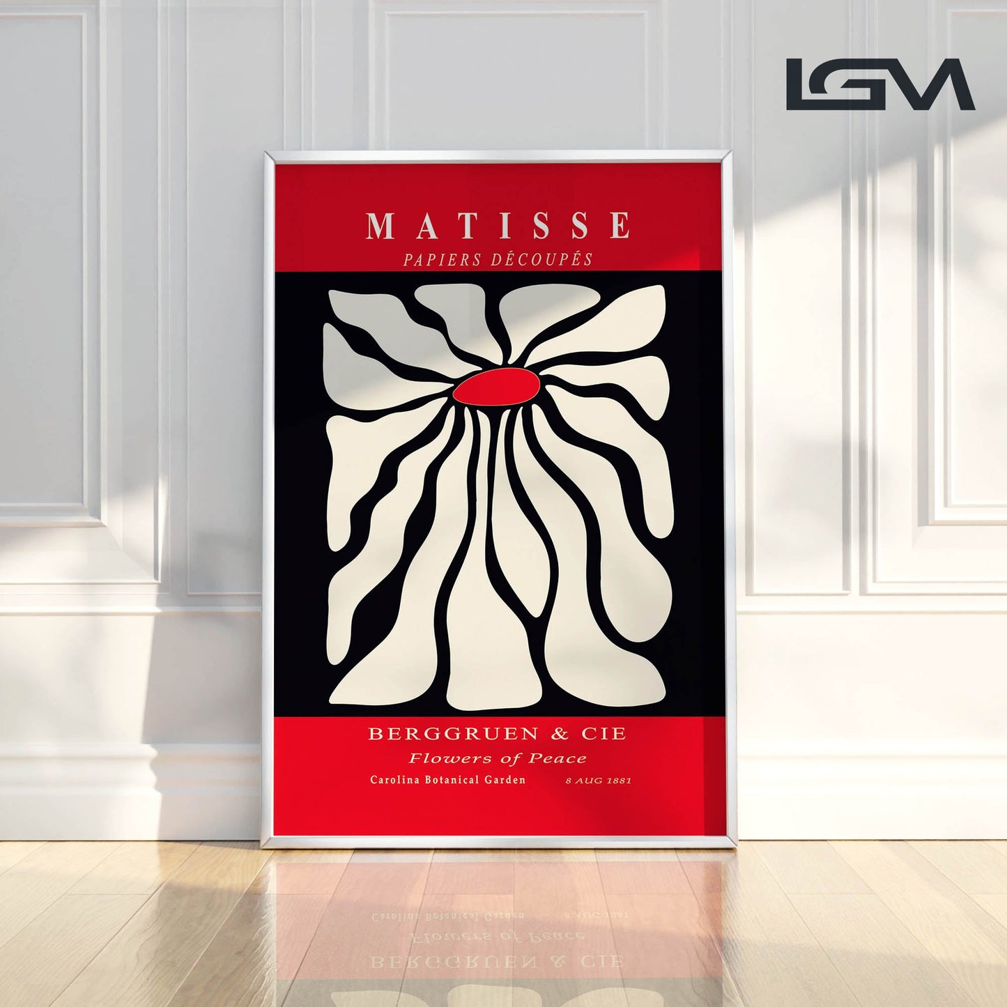 Timeless Elegance - Modern Matisse Inspired Geometric Wall Art β Luxury Glass Framed Wall Decoration (Multiple Colors)