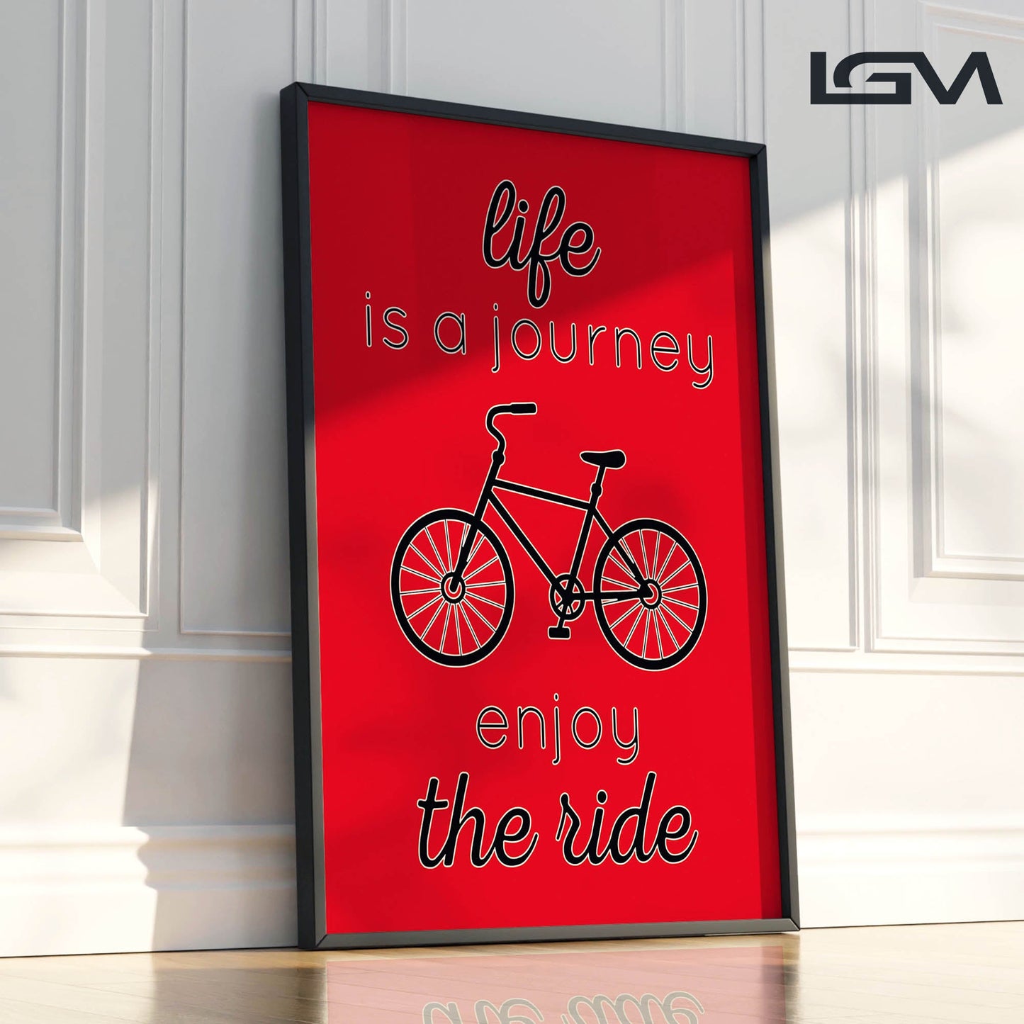 Life is a Journey, Enjoy the Ride - Luxury Glass Framed Wall Art (Multiple Colors)