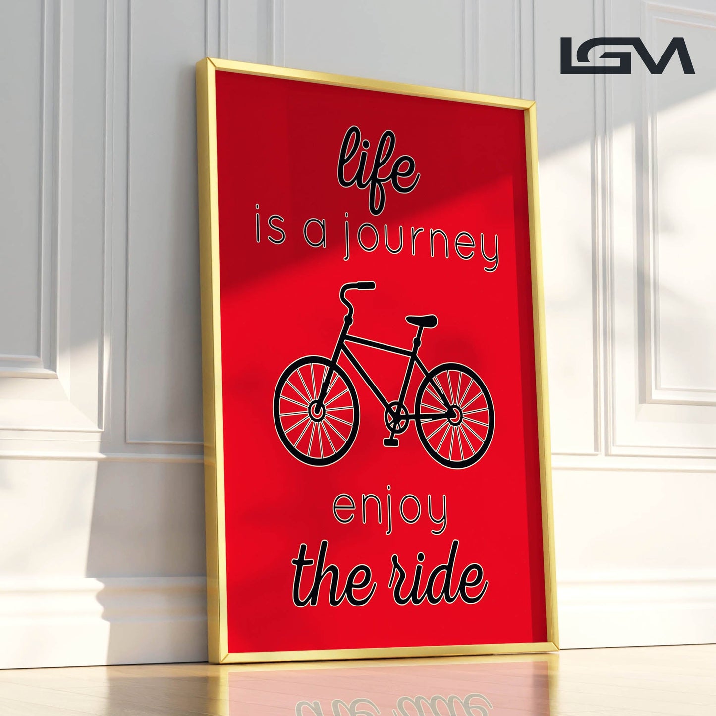 Life is a Journey, Enjoy the Ride - Luxury Glass Framed Wall Art (Multiple Colors)