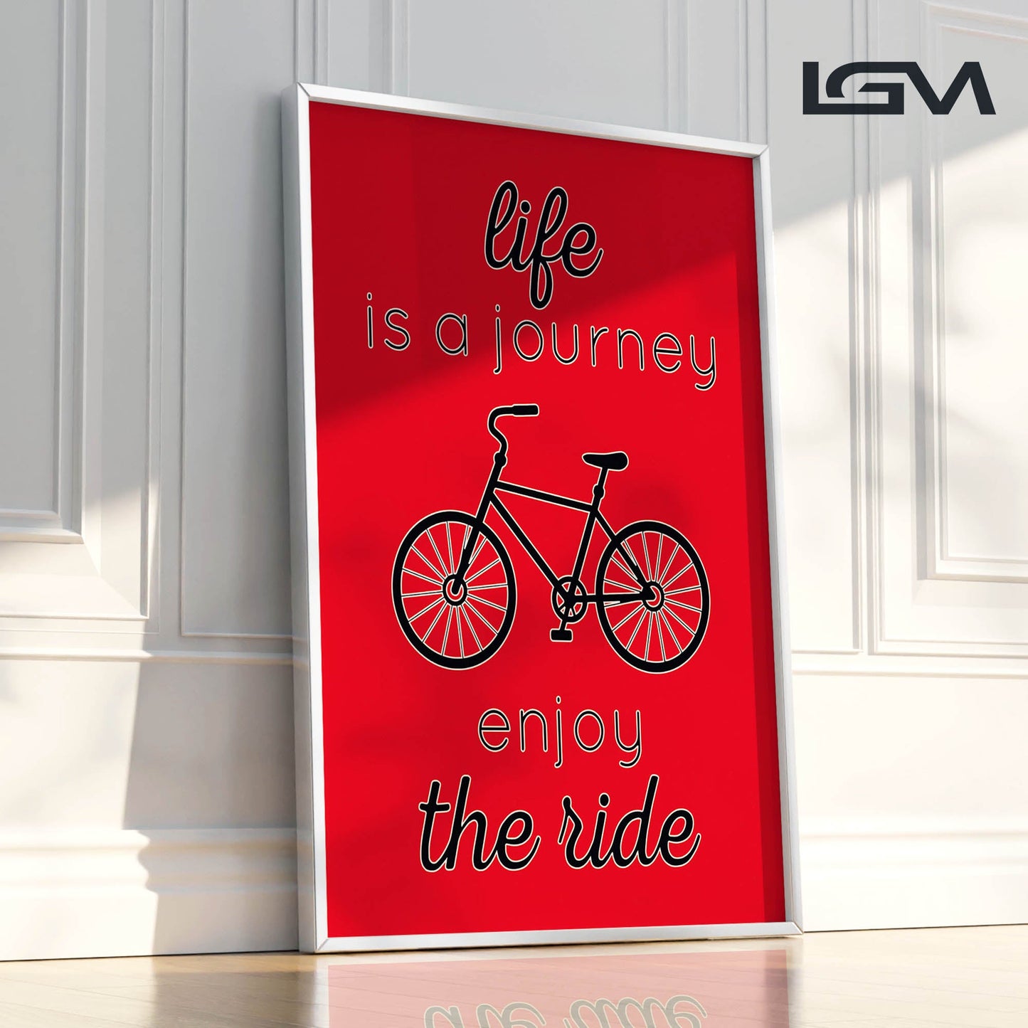 Life is a Journey, Enjoy the Ride - Luxury Glass Framed Wall Art (Multiple Colors)