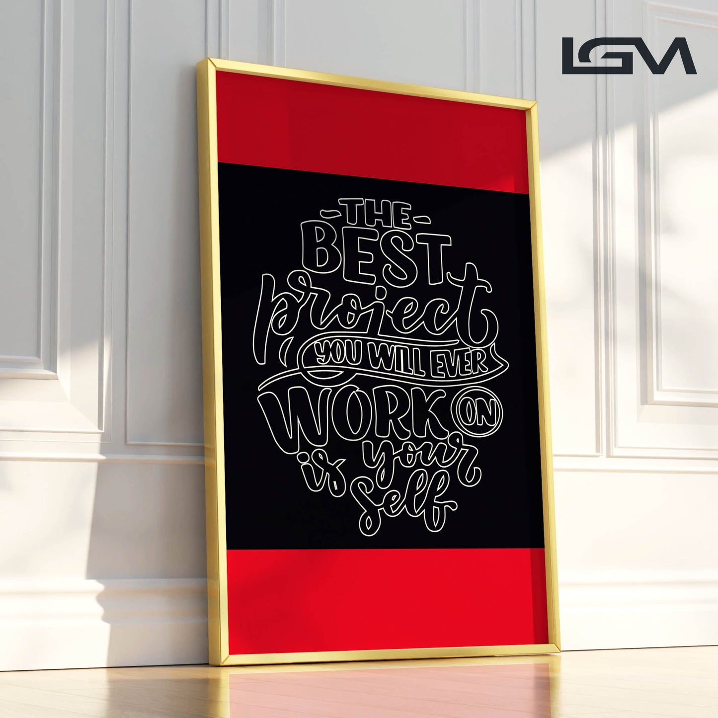 Elevate & Empower β The Best Project Is YOU - Luxury Glass Wall Art