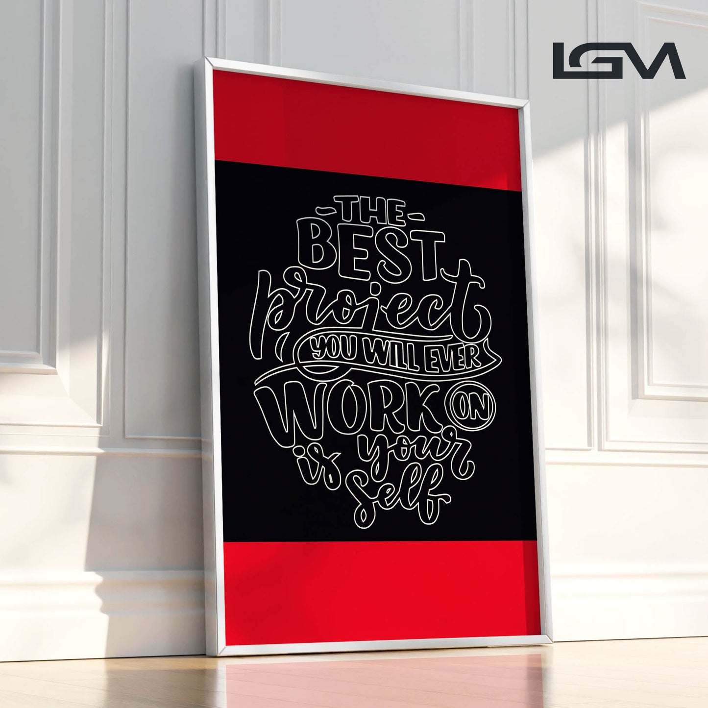 Elevate & Empower β The Best Project Is YOU - Luxury Glass Wall Art