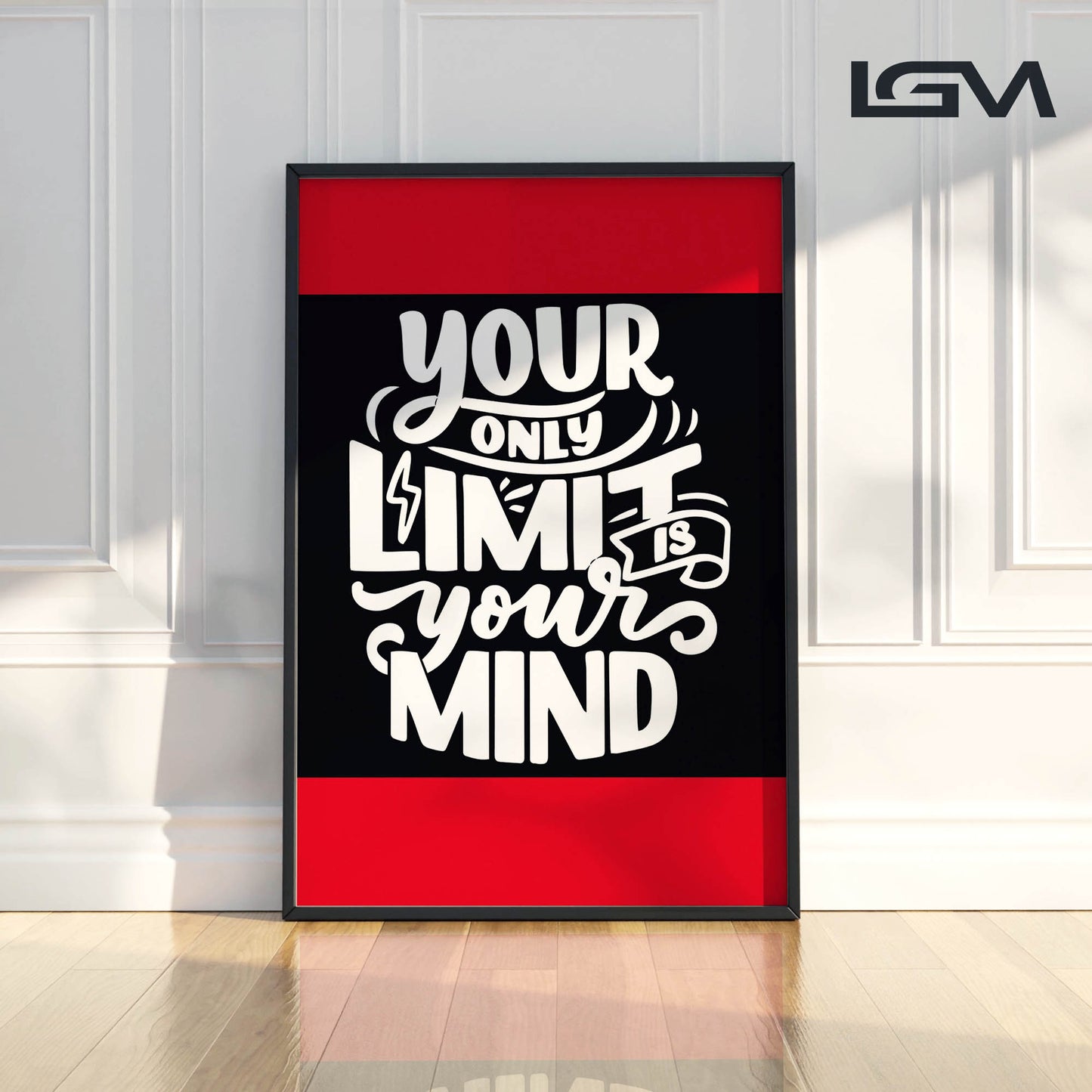 Your Only Limit is Your Mind - Luxury Glass Framed Wall Art (Multiple Colors)
