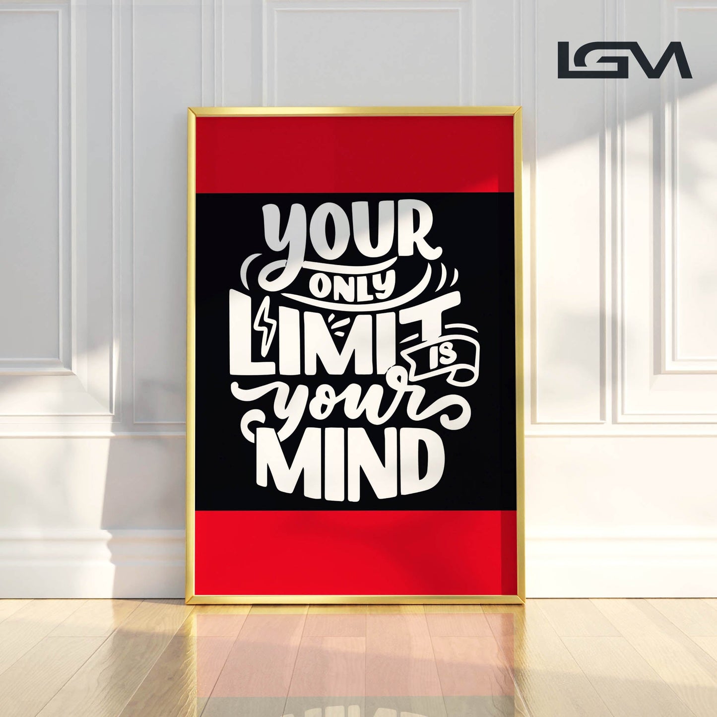 Your Only Limit is Your Mind - Luxury Glass Framed Wall Art (Multiple Colors)