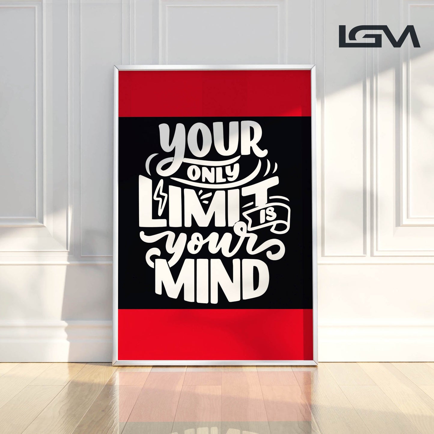 Your Only Limit is Your Mind - Luxury Glass Framed Wall Art (Multiple Colors)