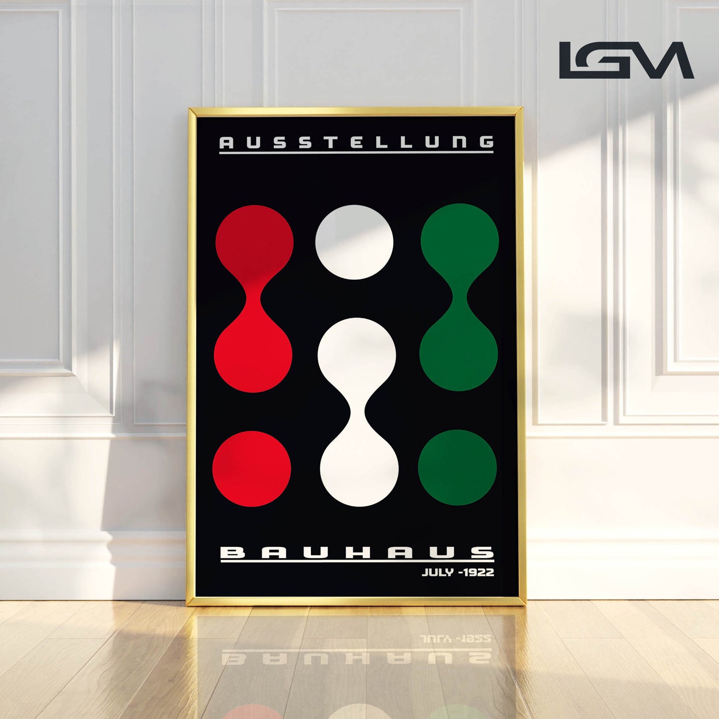 Modern Rhythm – Bauhaus Exhibition 1922 | Luxury Framed Glass Art (Multiple Colors)