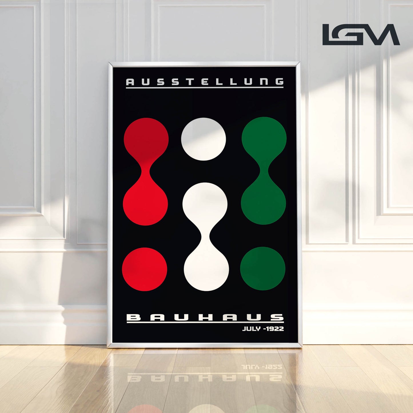 Modern Rhythm – Bauhaus Exhibition 1922 | Luxury Framed Glass Art (Multiple Colors)