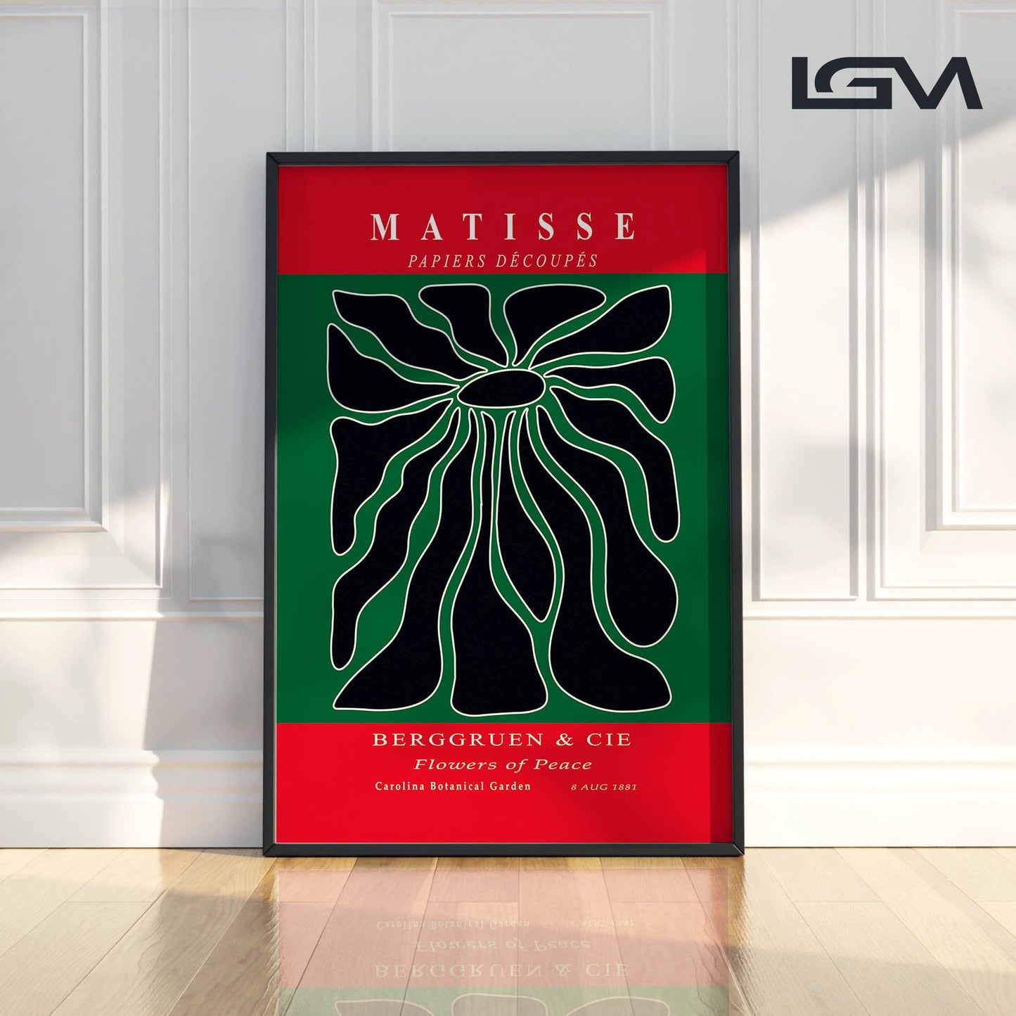 Radiant Bloom - Modern Matisse Inspired Geometric Wall Art β Luxury Glass Wall Decoration (Multiple Colors)