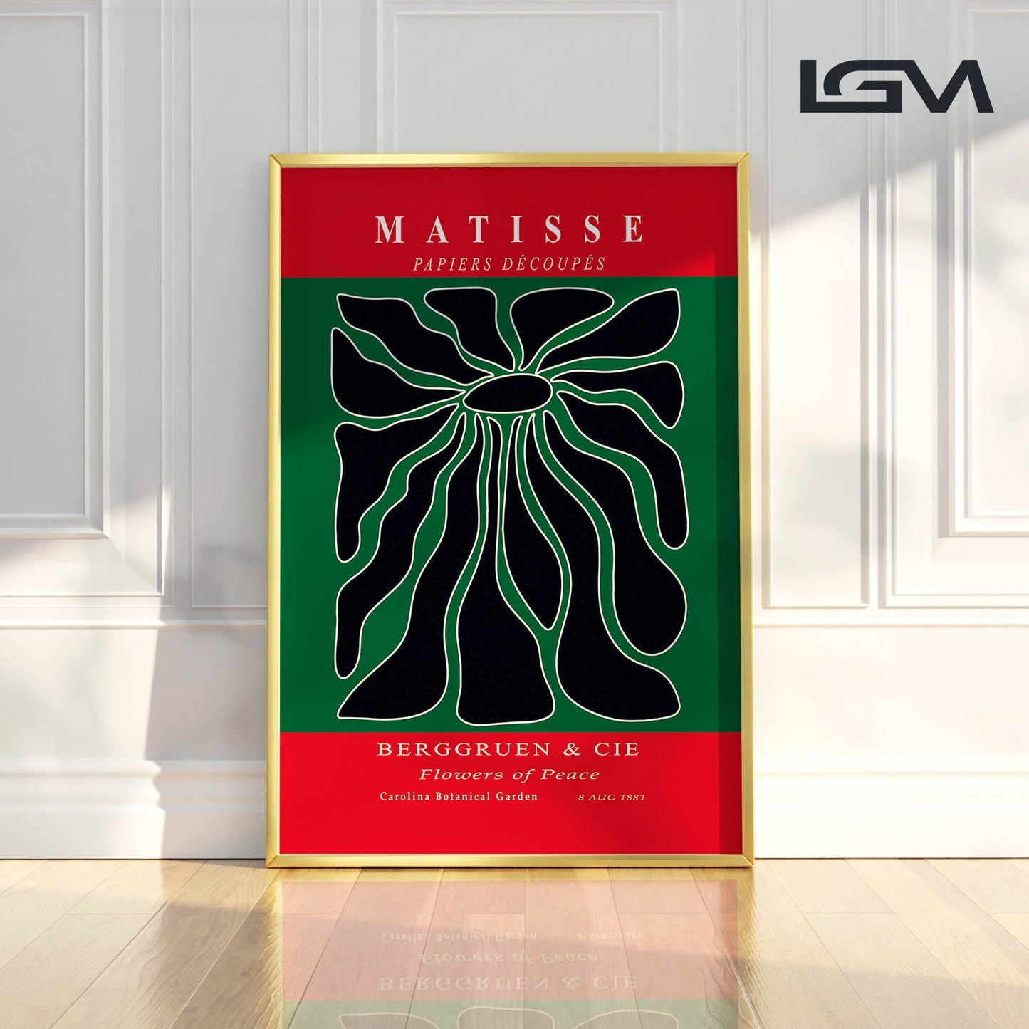 Radiant Bloom - Modern Matisse Inspired Geometric Wall Art β Luxury Glass Wall Decoration (Multiple Colors)