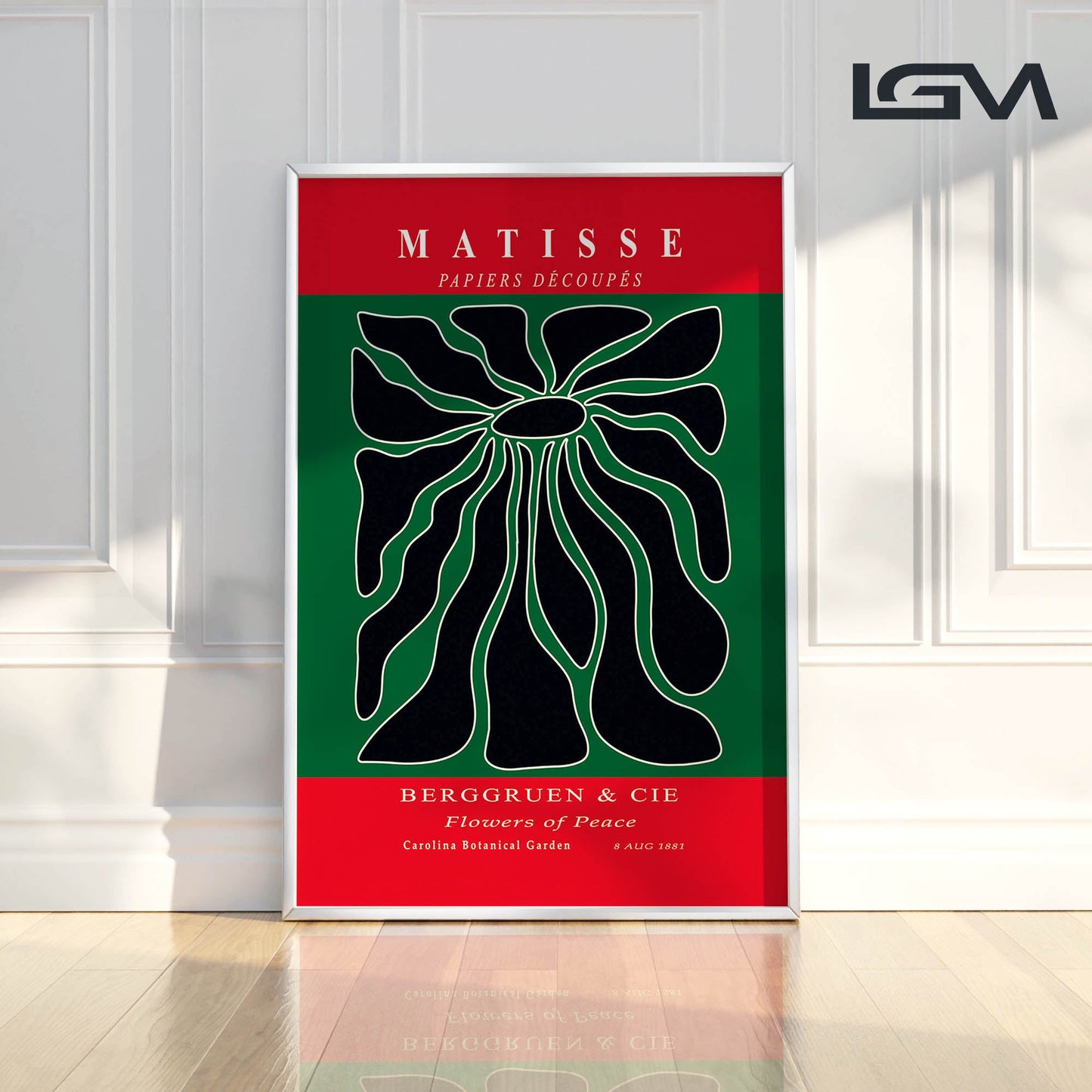 Radiant Bloom - Modern Matisse Inspired Geometric Wall Art β Luxury Glass Wall Decoration (Multiple Colors)
