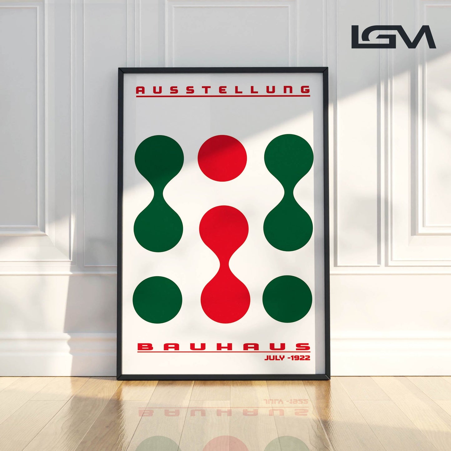 Form & Rhythm - Bauhaus Exhibition 1922 | Luxury Framed Glass Wall Art (Multiple Colors)