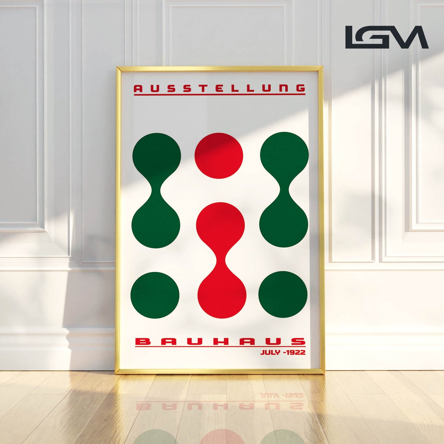 Form & Rhythm - Bauhaus Exhibition 1922 | Luxury Framed Glass Wall Art (Multiple Colors)