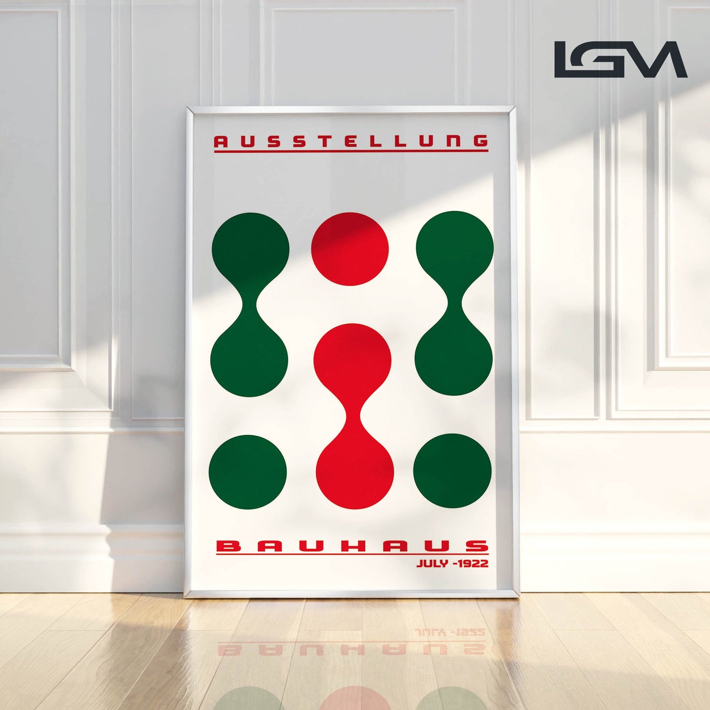 Form & Rhythm - Bauhaus Exhibition 1922 | Luxury Framed Glass Wall Art (Multiple Colors)