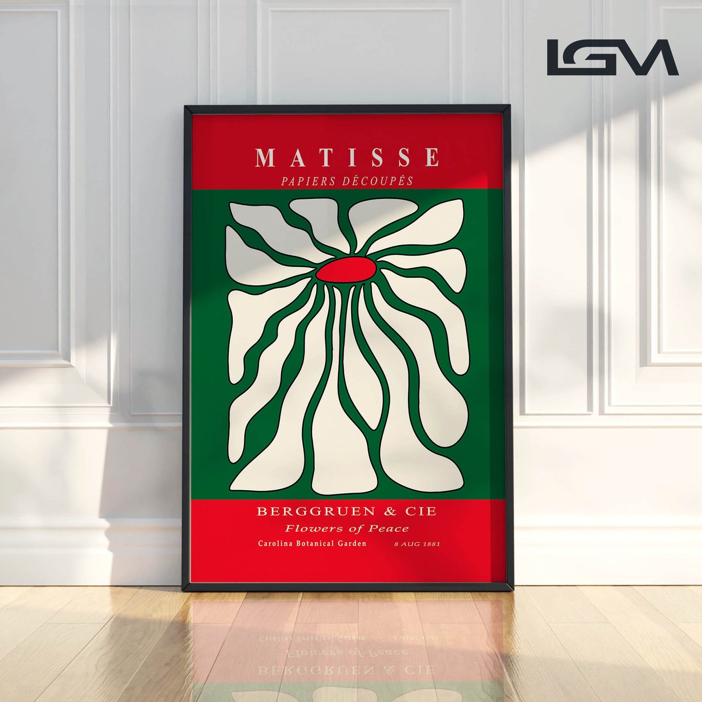 Timeless Elegance - Modern Matisse Inspired Geometric Wall Art β Luxury Glass Framed Wall Decoration (Multiple Colors)