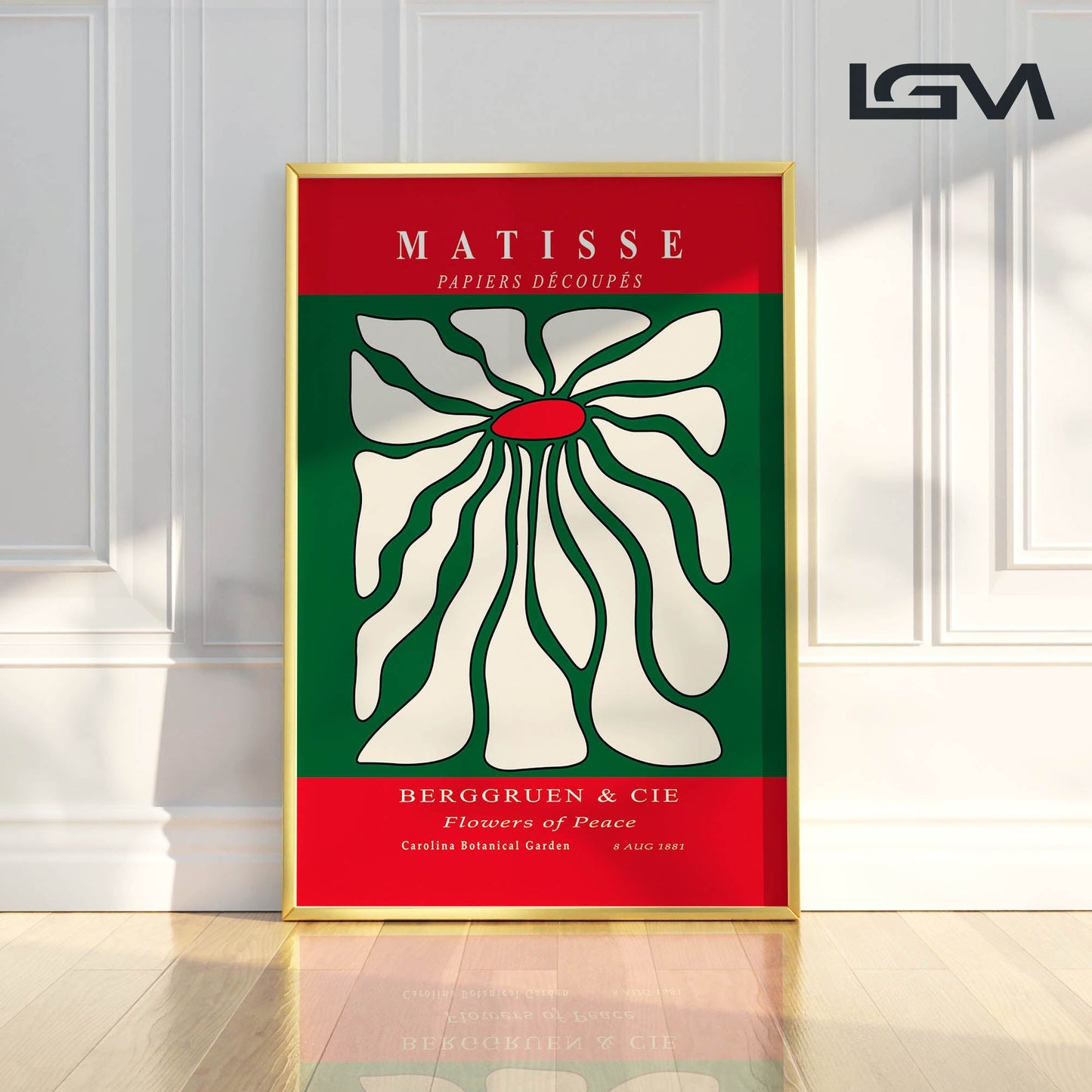 Timeless Elegance - Modern Matisse Inspired Geometric Wall Art β Luxury Glass Framed Wall Decoration (Multiple Colors)