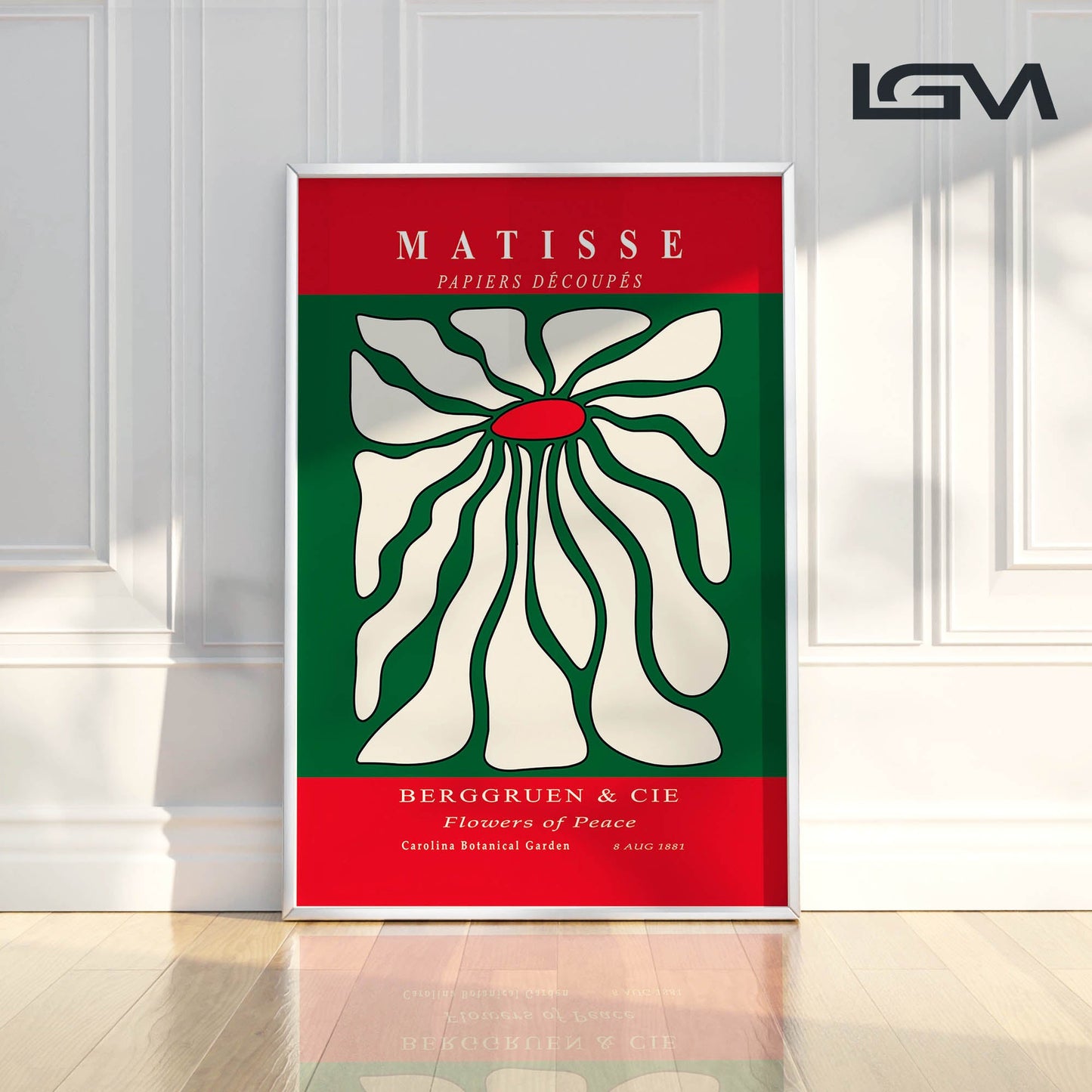 Timeless Elegance - Modern Matisse Inspired Geometric Wall Art β Luxury Glass Framed Wall Decoration (Multiple Colors)