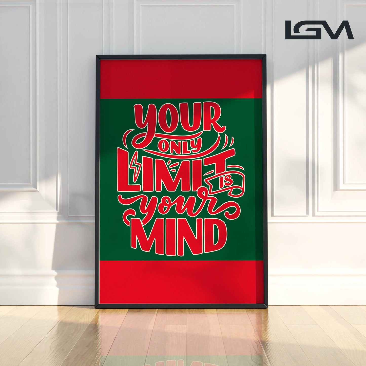 Your Only Limit is Your Mind - Luxury Glass Framed Wall Art (Multiple Colors)