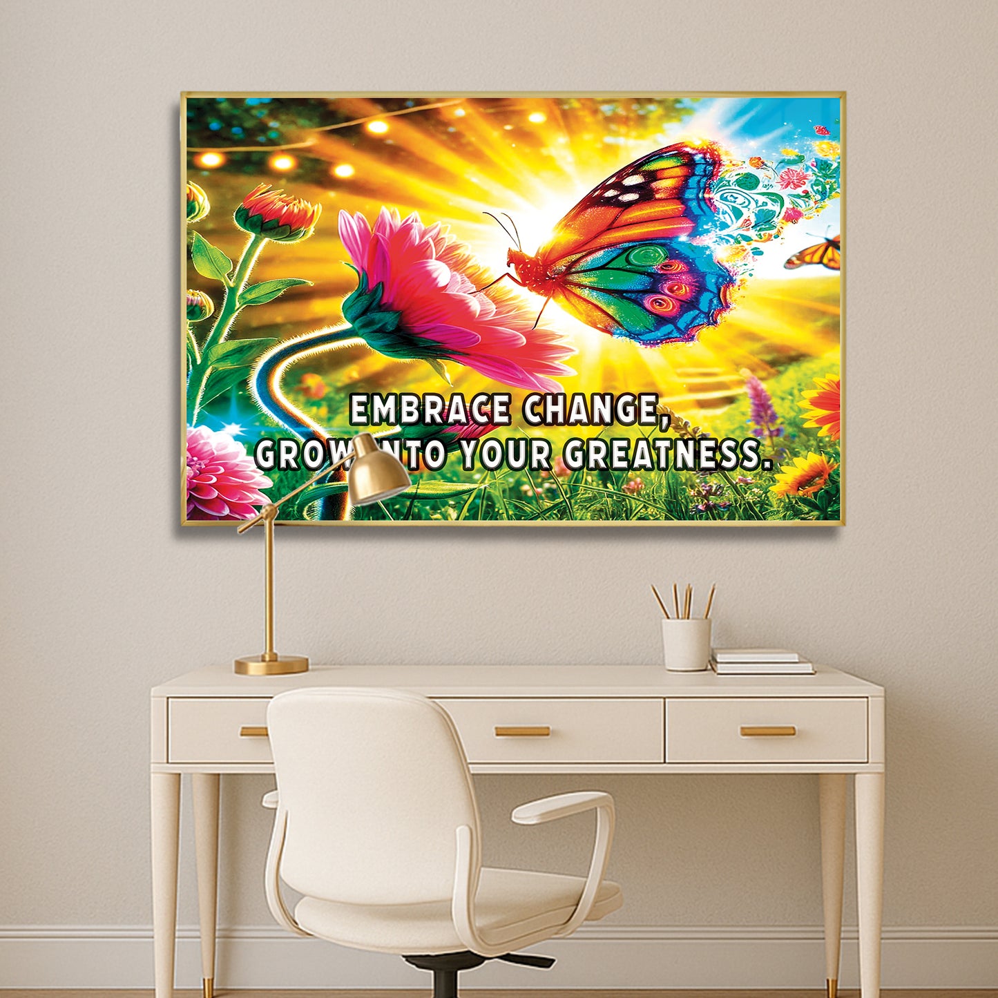 Butterfly of Change – Embrace Change Motivational Wall Art