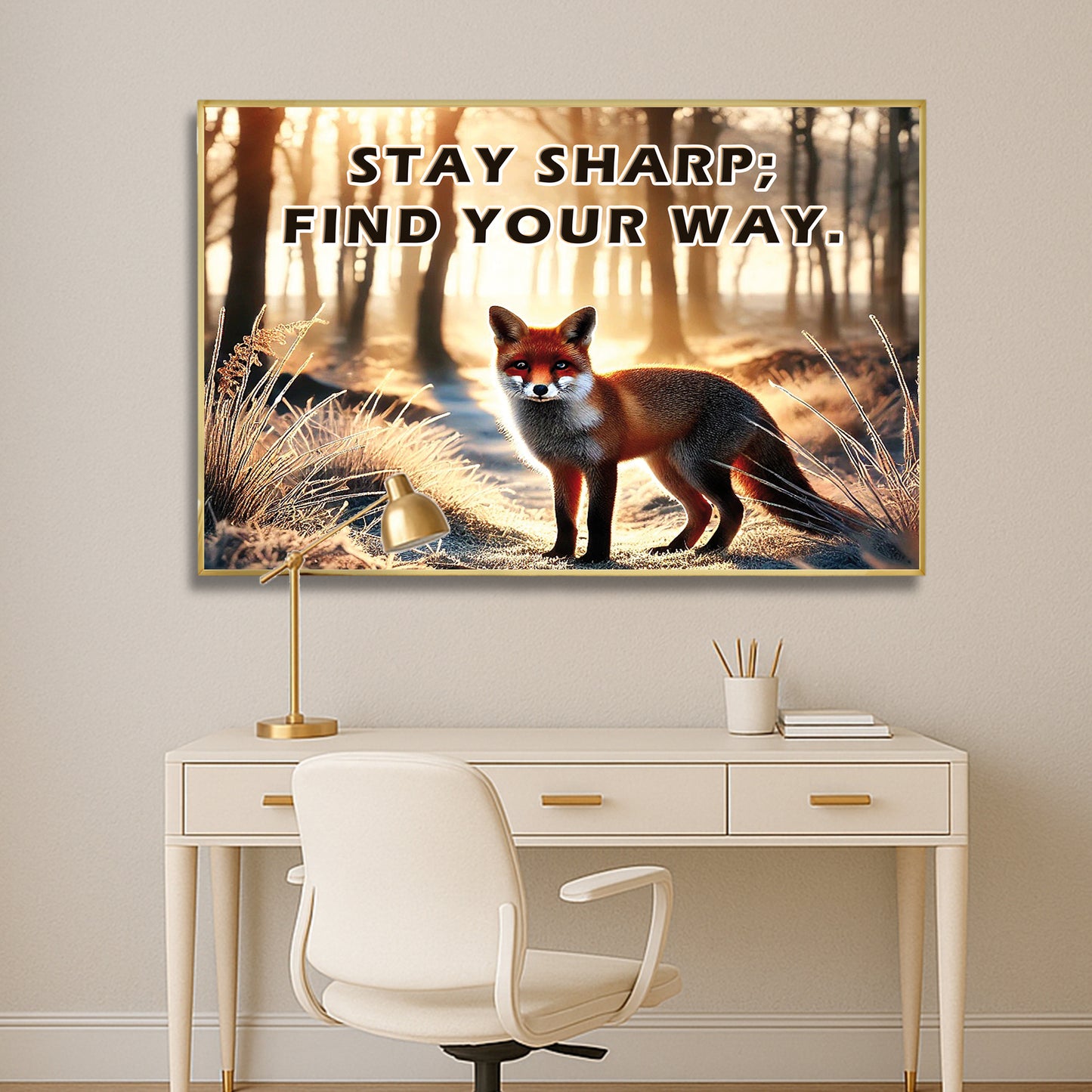 The Clever Fox – Stay Sharp, Motivational Wall Art