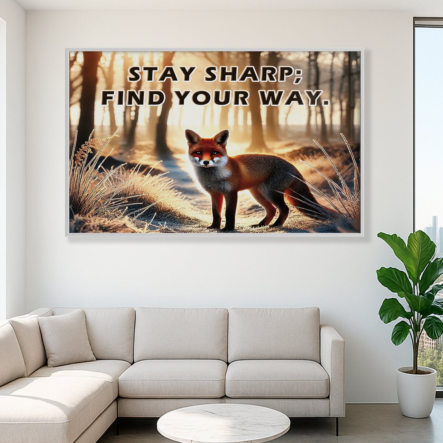 The Clever Fox – Stay Sharp, Motivational Wall Art