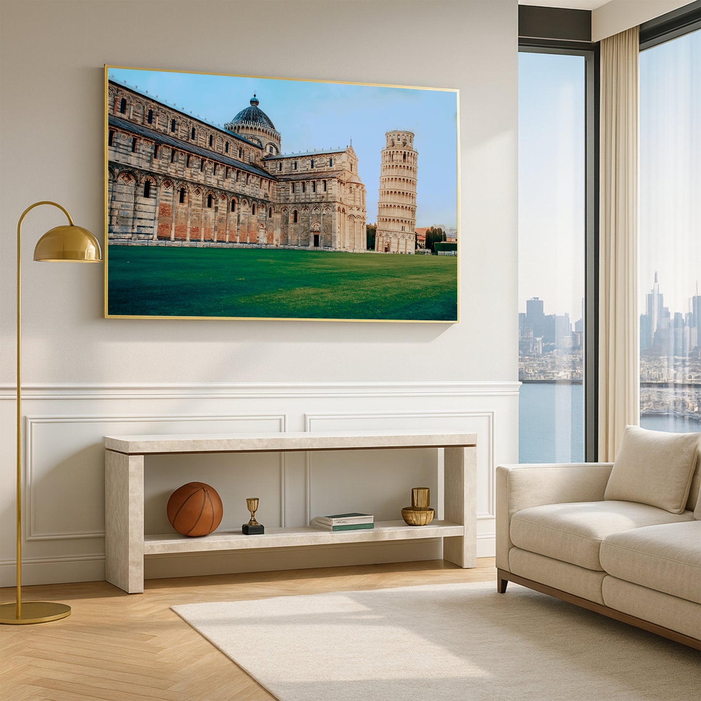 Leaning Tower of Pisa at Sunset – Iconic Italian Landmark | High-Gloss Glass Print