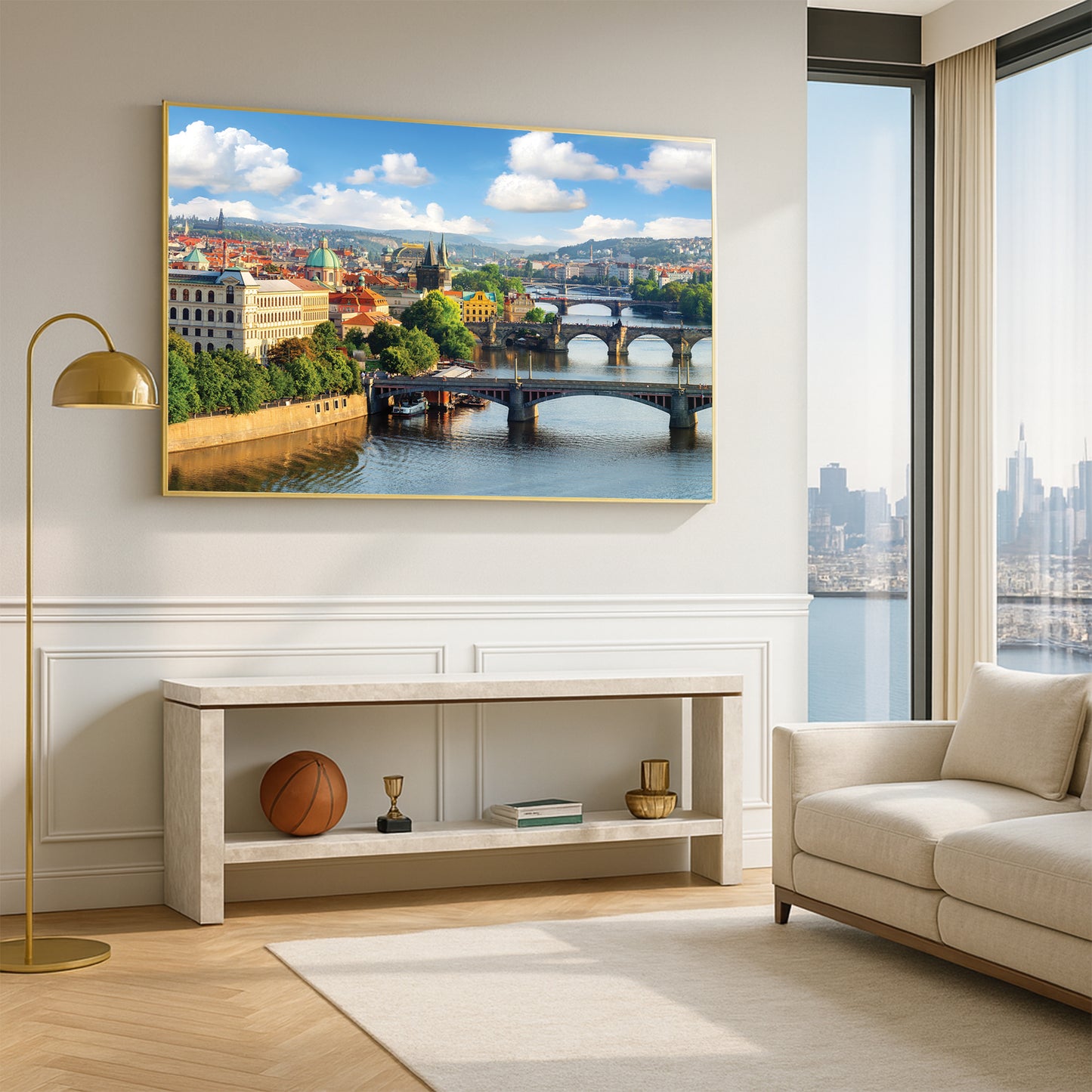 Prague Bridges Over Vltava River β European Cityscape Wall Art