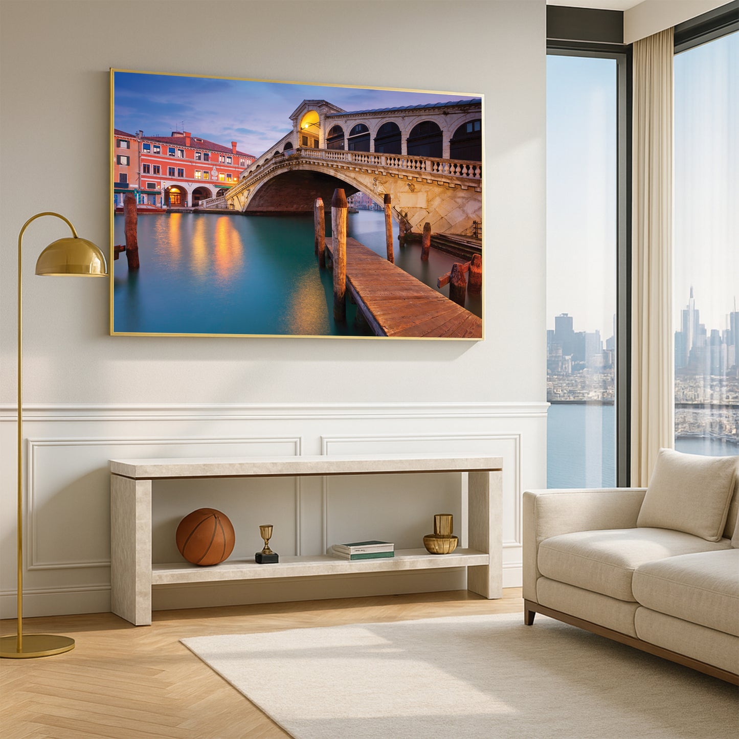 Rialto Bridge by Night β Venetian Reflections Wall Art, Italy Fine Art Photography