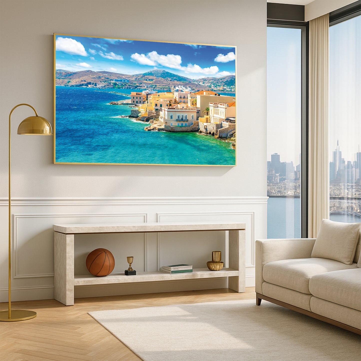 Syros Island Coastline – Greek Island Wall Art, Seaside Architecture Print