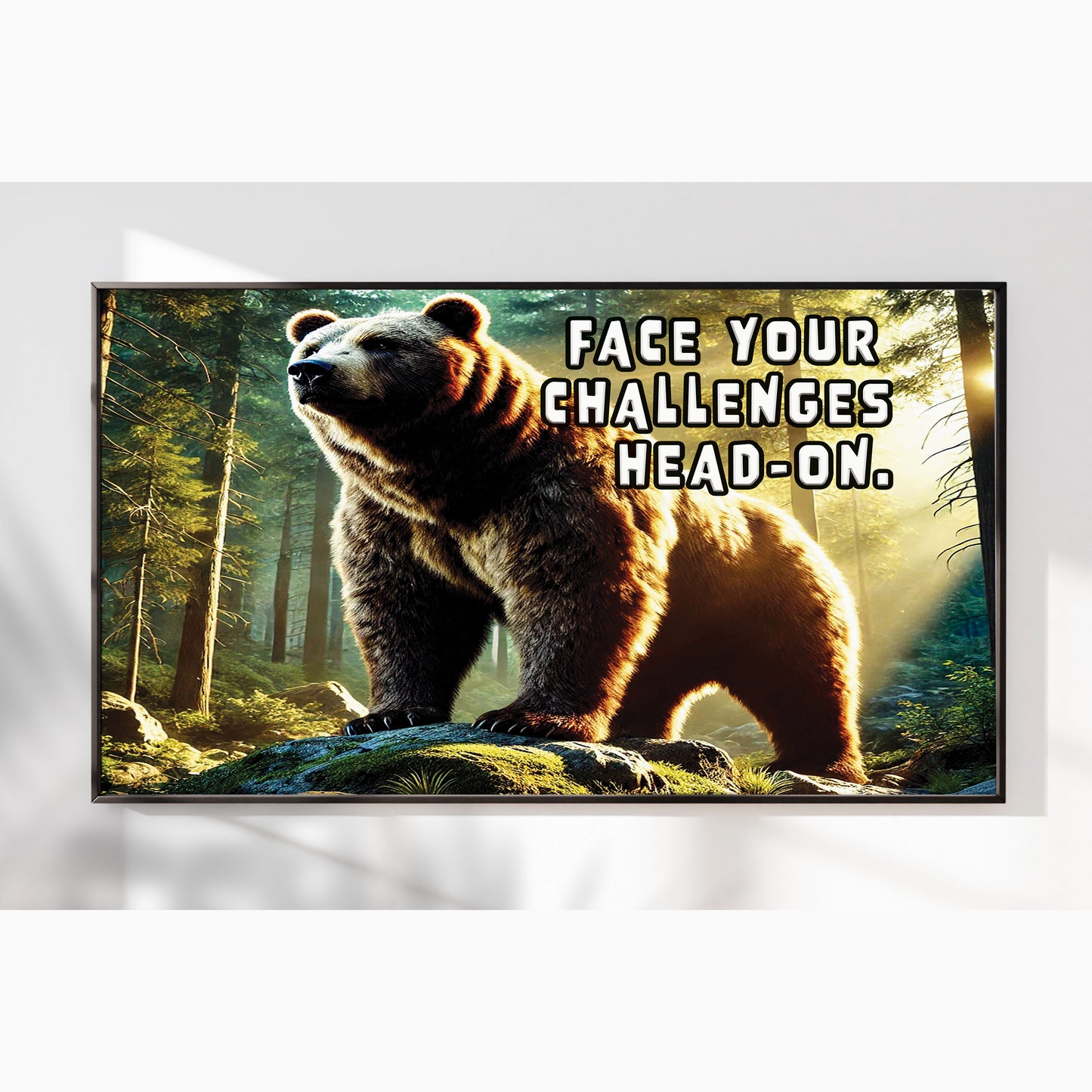 The Fearless Bear – Face Your Challenges Motivational Wall Art