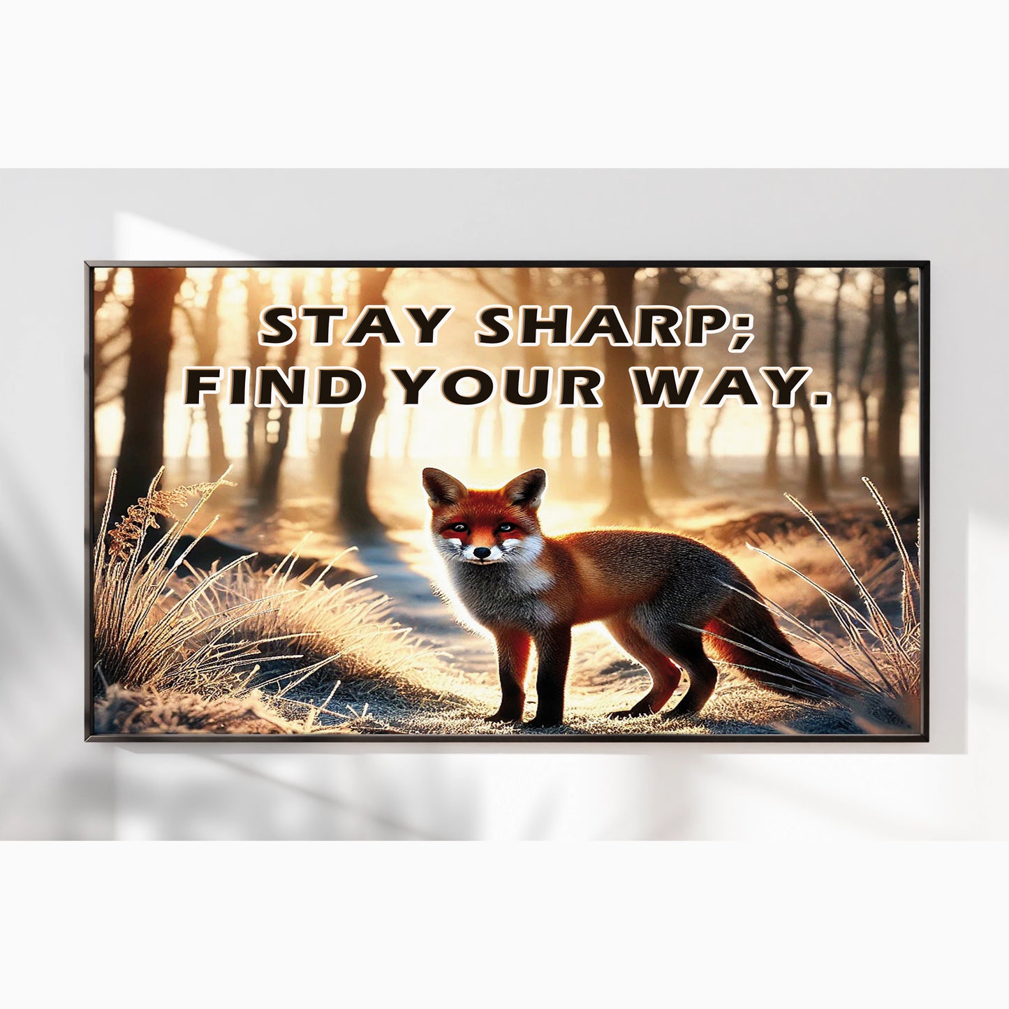 The Clever Fox – Stay Sharp, Motivational Wall Art