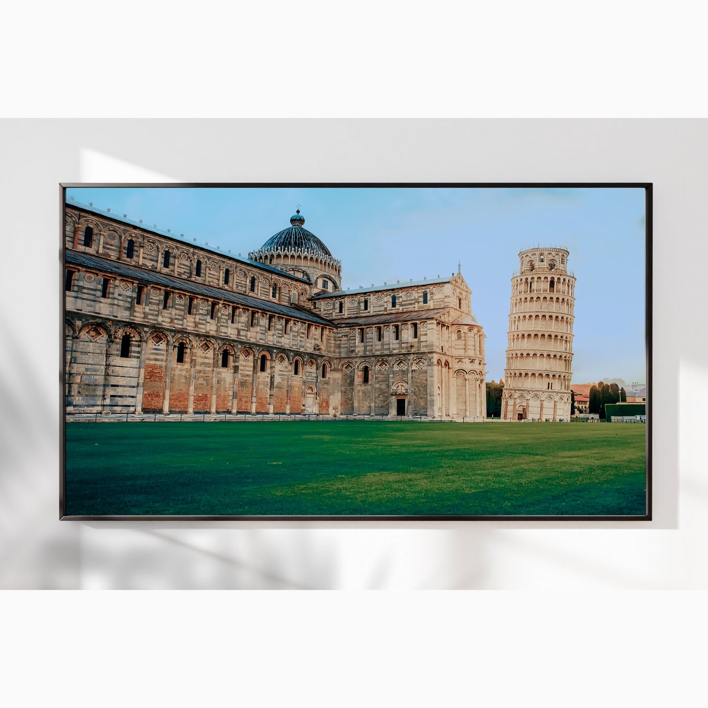 Leaning Tower of Pisa at Sunset – Iconic Italian Landmark | High-Gloss Glass Print