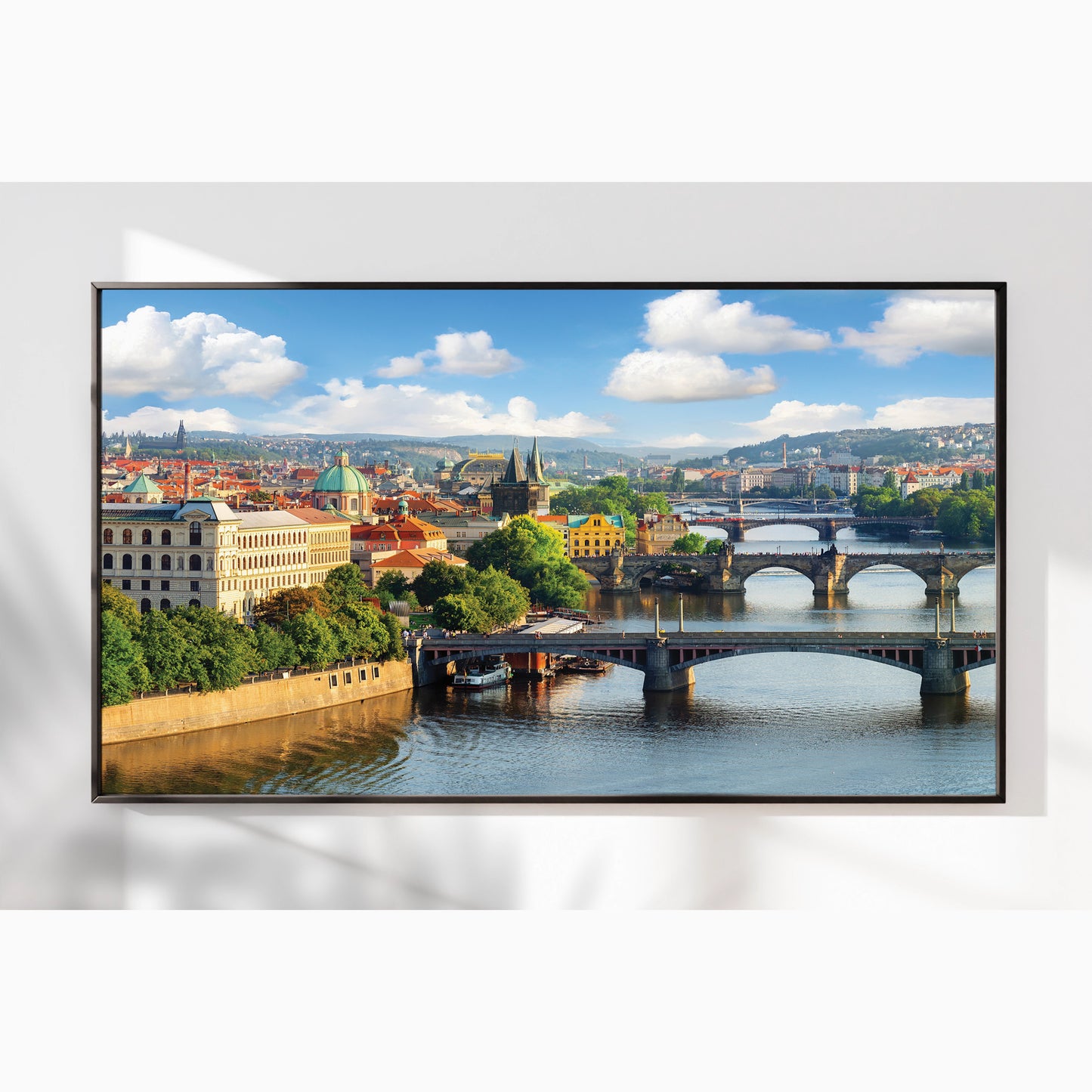 Prague Bridges Over Vltava River β European Cityscape Wall Art