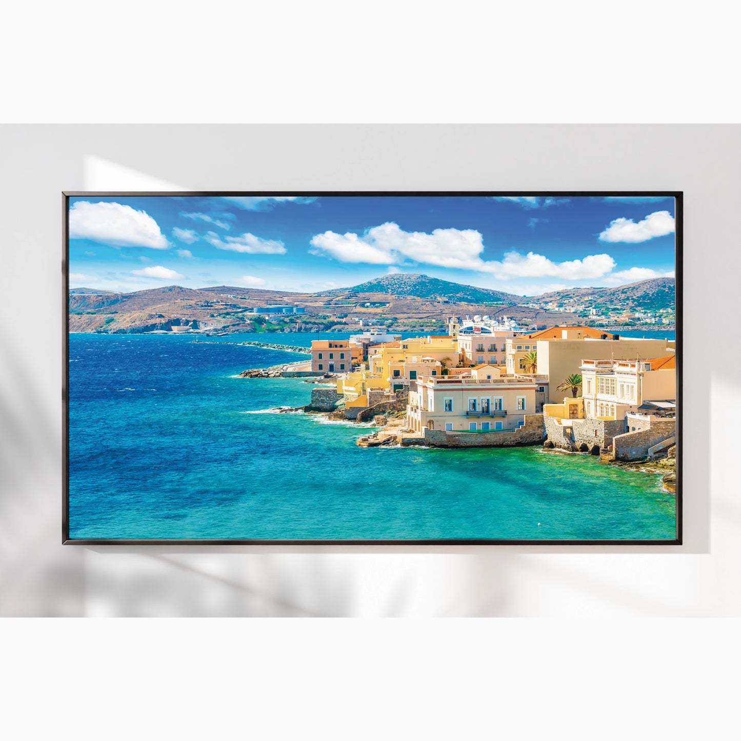 Syros Island Coastline – Greek Island Wall Art, Seaside Architecture Print