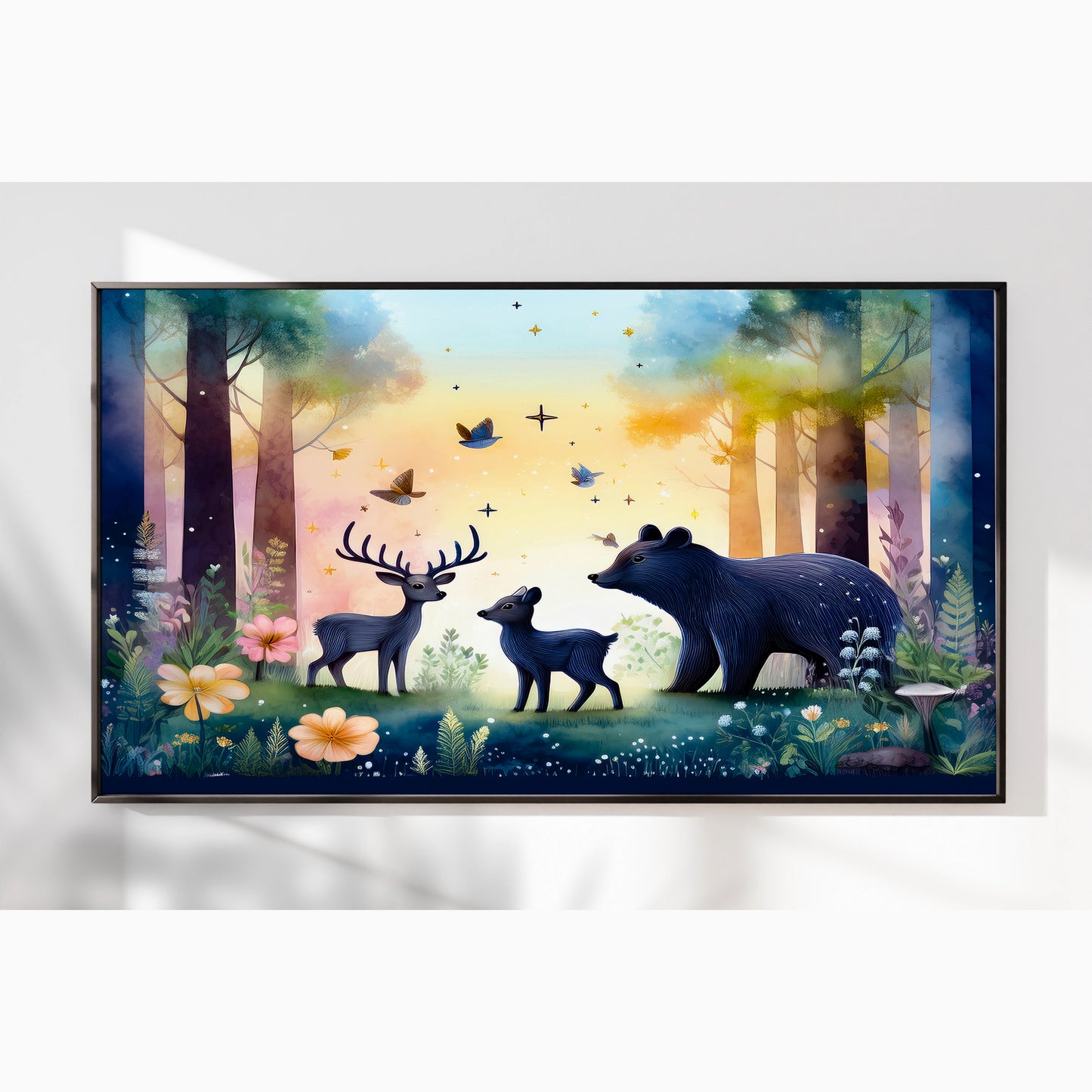 Twilight Forest Guardians β Mystical Animals Nursery Wall Art