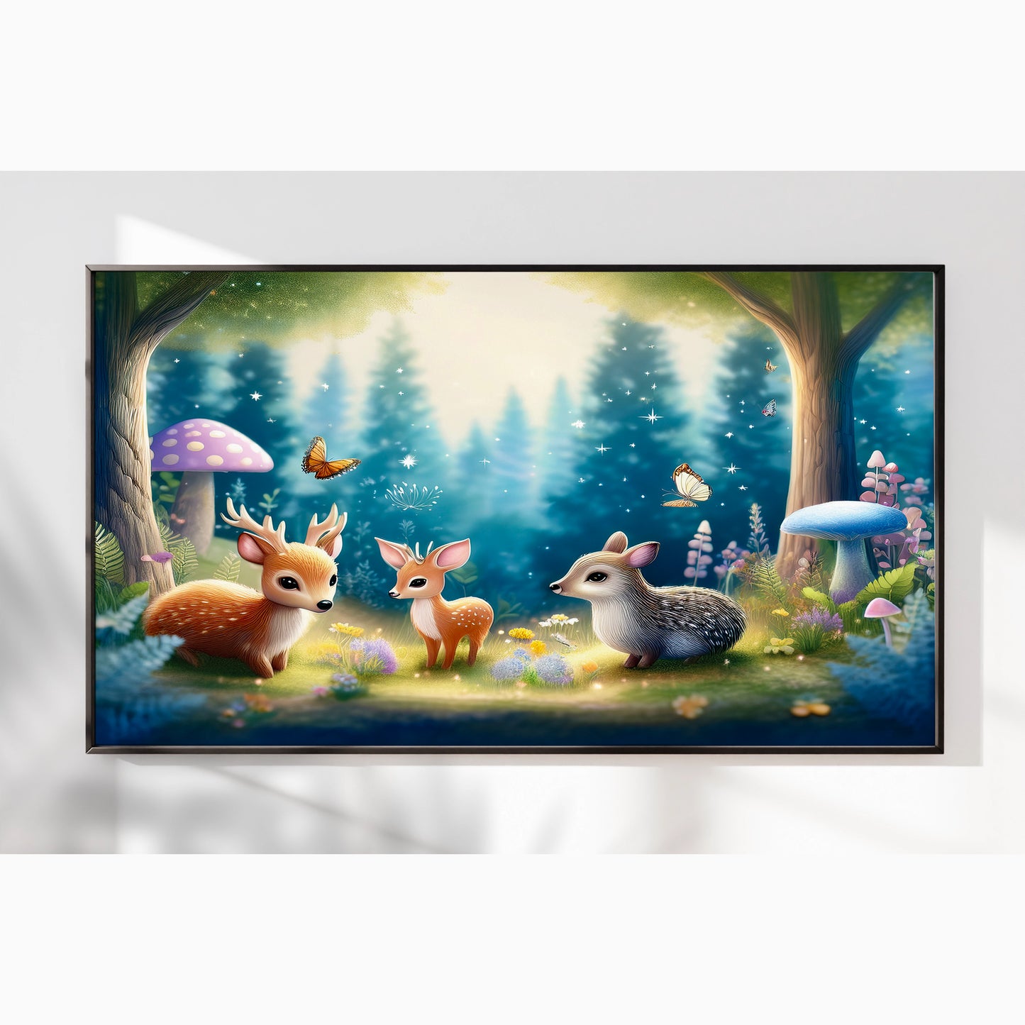 Woodland Babies Gathering – Whimsical Forest Nursery Art