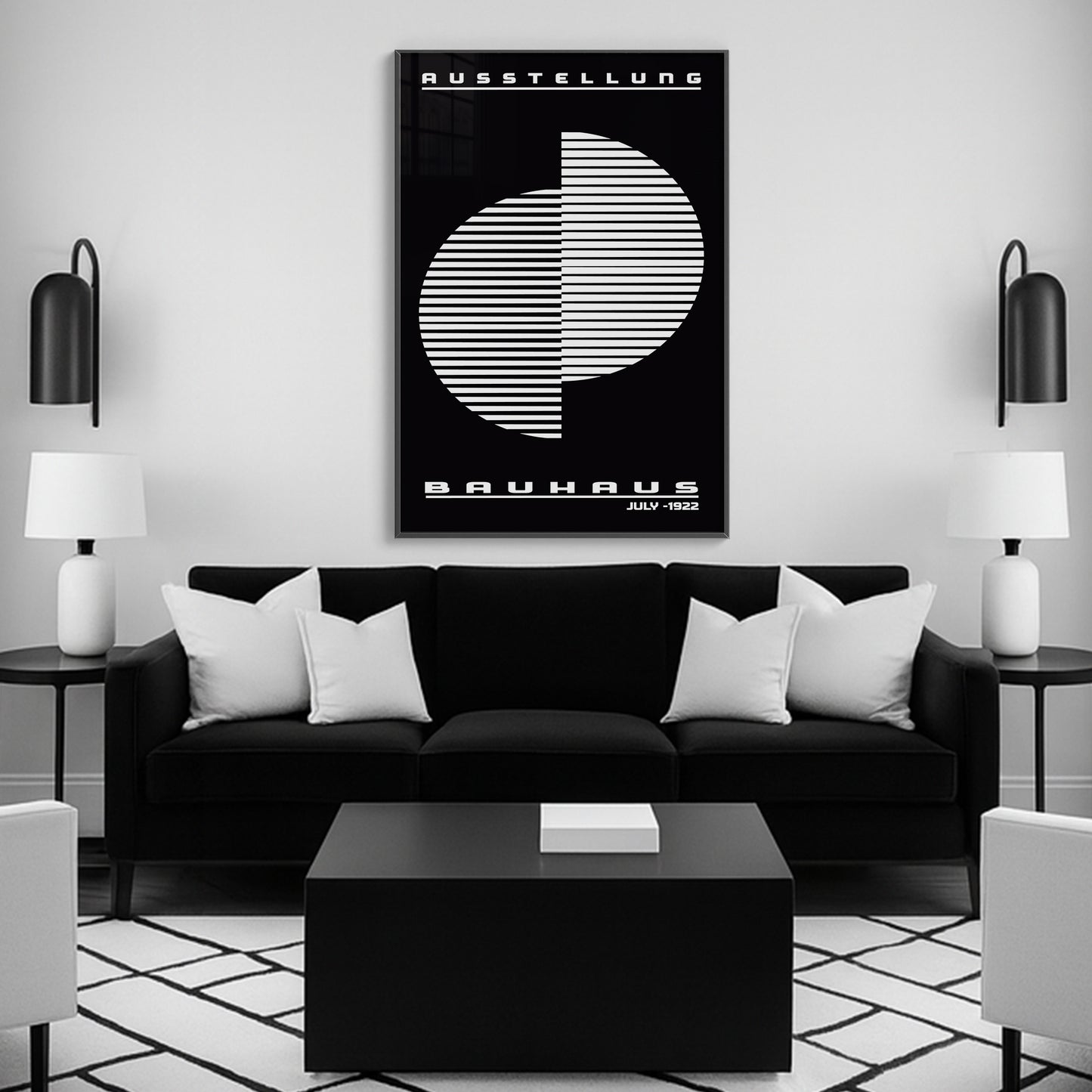 Lines of Thought – Bauhaus Exhibition 1922 | Luxury Framed Glass Art (Multiple Colors)