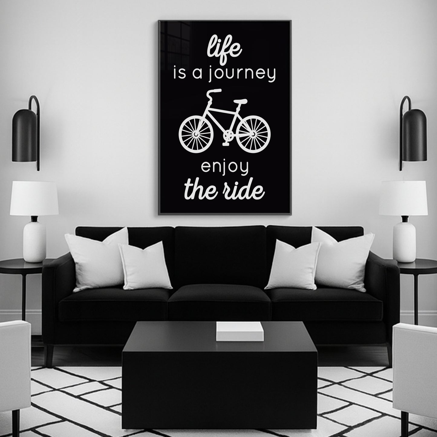 Life is a Journey, Enjoy the Ride - Luxury Glass Framed Wall Art (Multiple Colors)