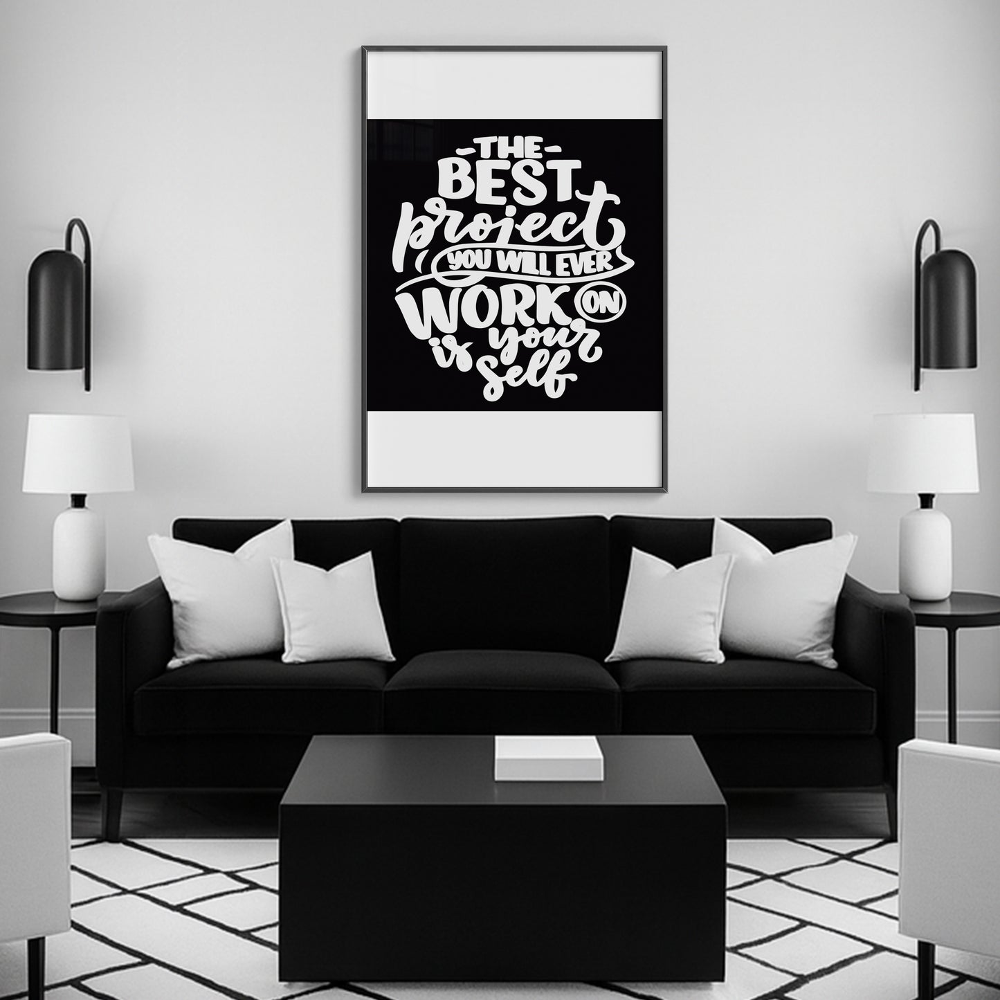 Elevate & Empower β The Best Project Is YOU - Luxury Glass Wall Art