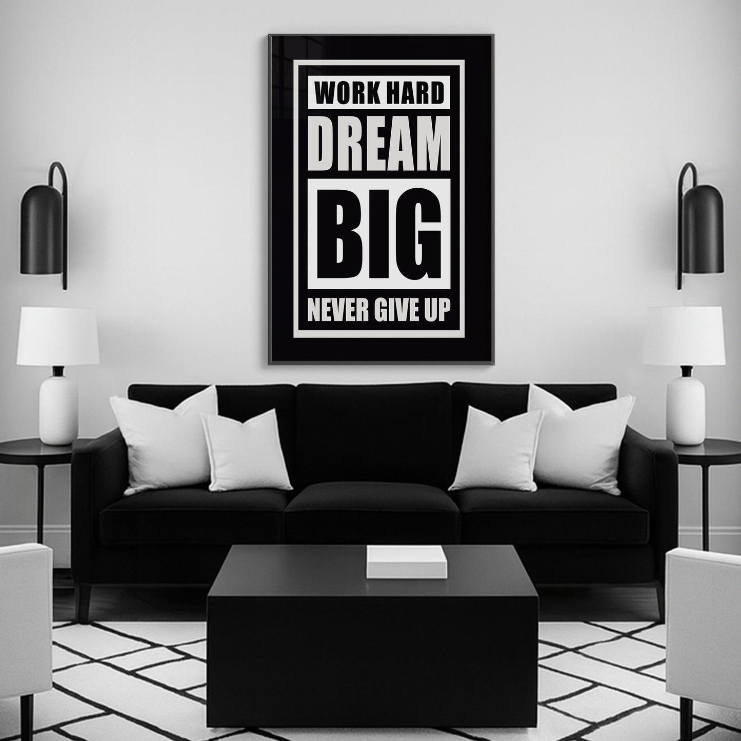 Fuel Your Hustle β Work Hard. Dream Big. Never Give Up - Luxury Framed Wall Art