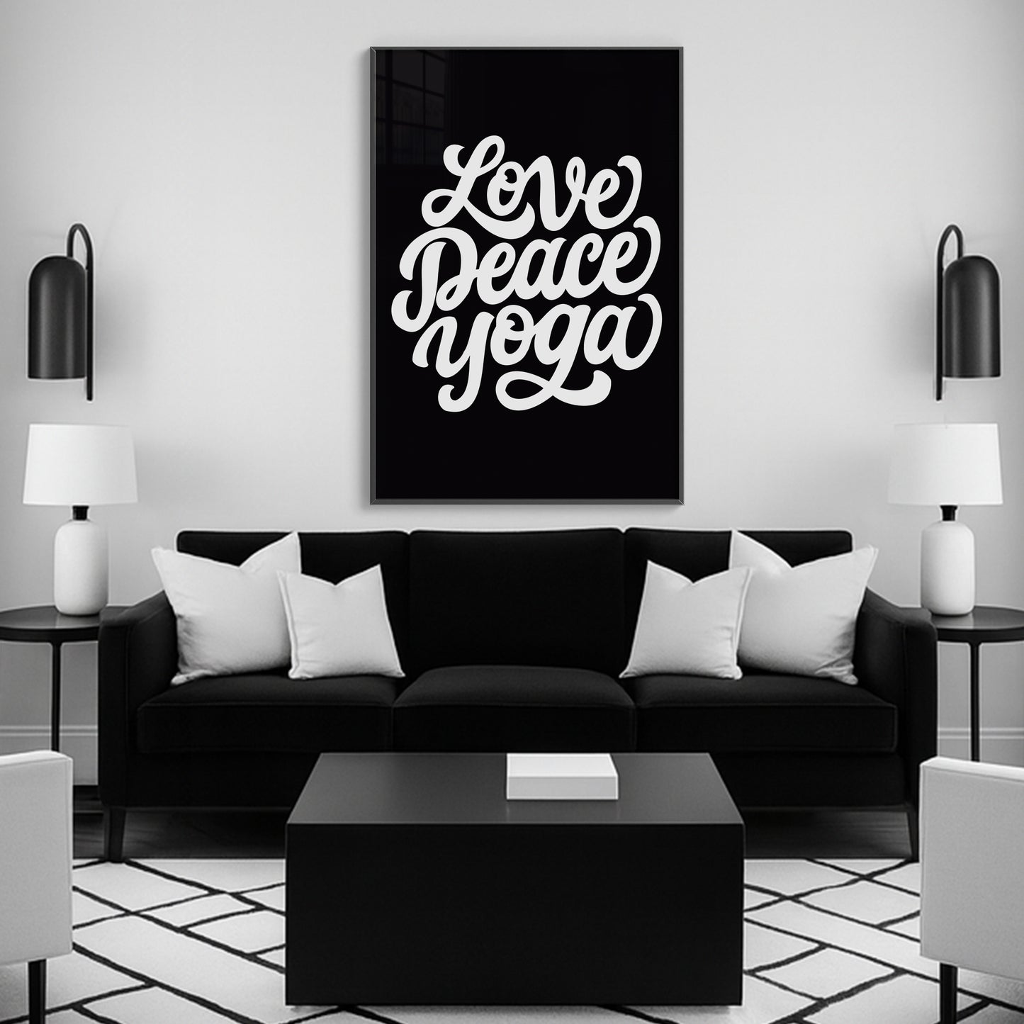 Love Peace Yoga - Luxury Framed Wall Art (Multiple Colors)
