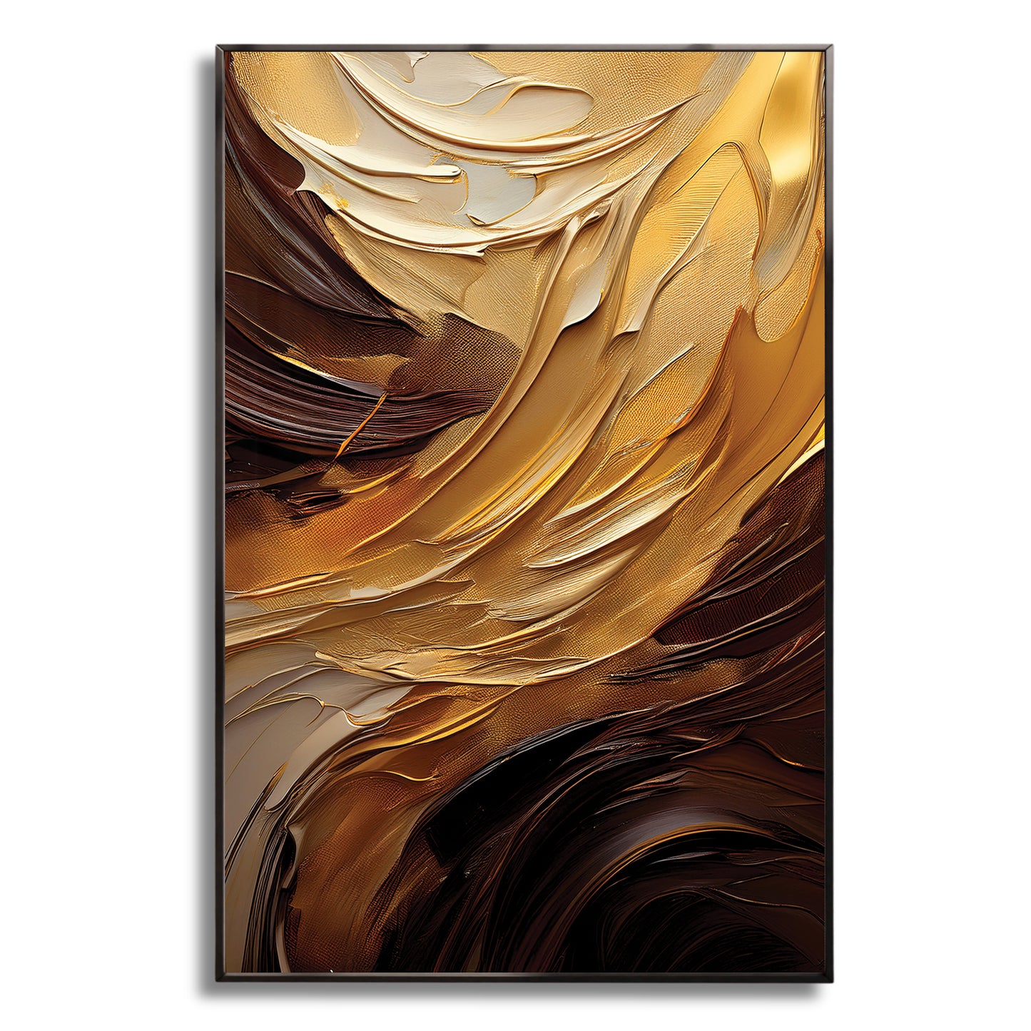 Gold Abstract Wall Art – Textured Modern Elegance