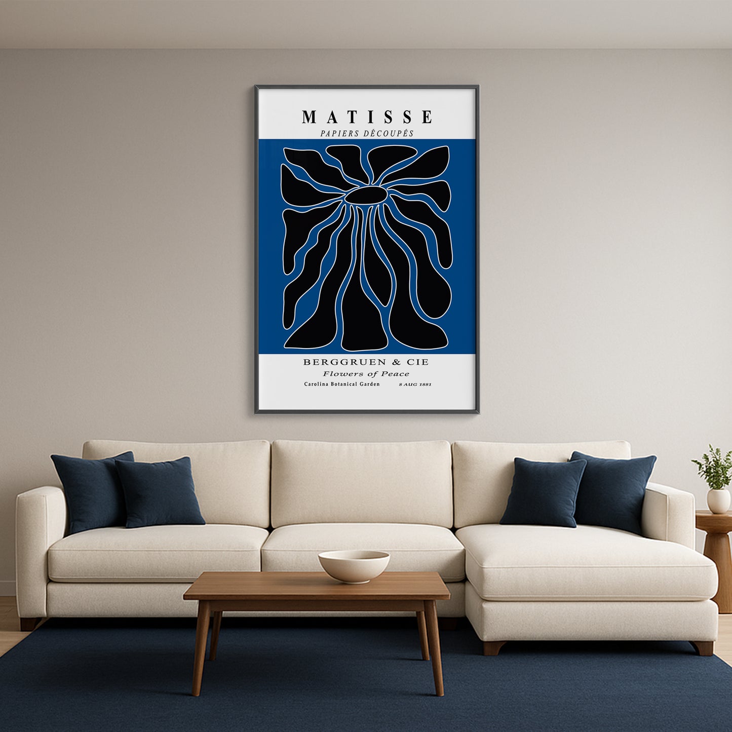 Radiant Bloom - Modern Matisse Inspired Geometric Wall Art β Luxury Glass Wall Decoration (Multiple Colors)