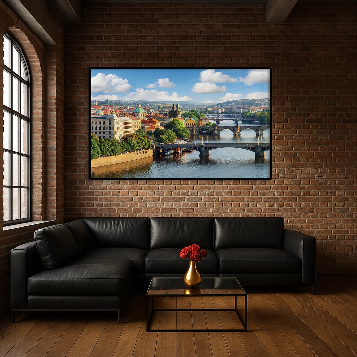 Prague Bridges Over Vltava River β European Cityscape Wall Art